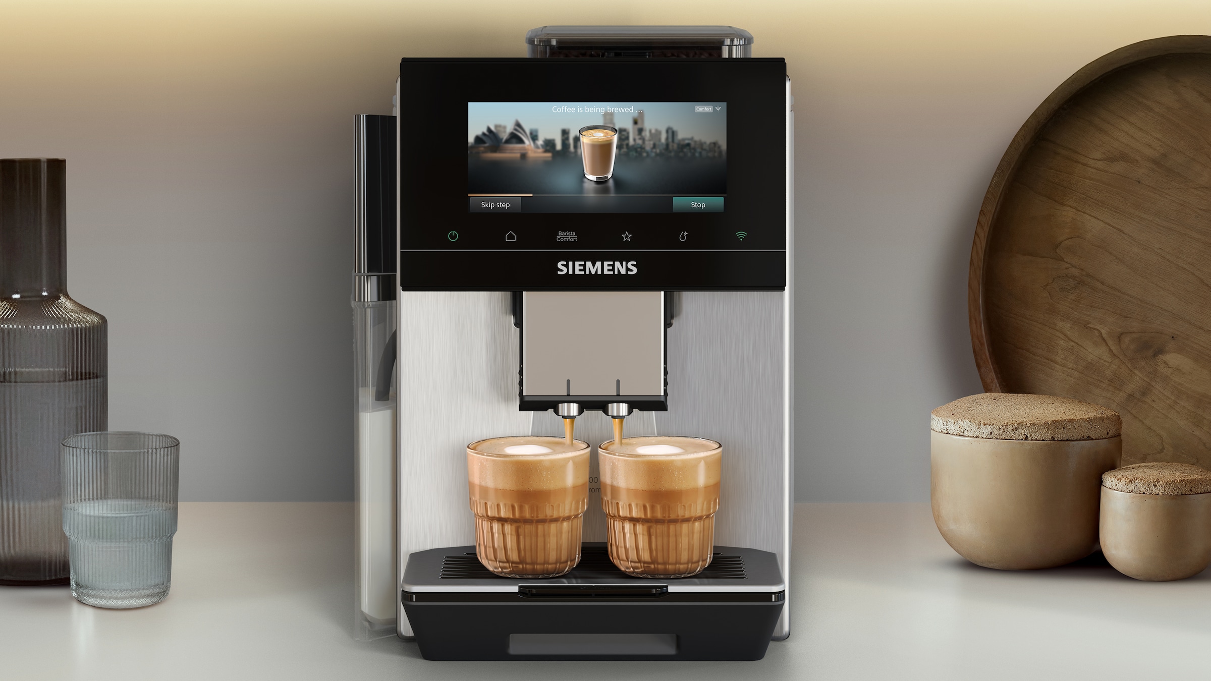 SIEMENS Kaffeevollautomat »TQ923EZ3« farbiges 6.8'' TFT-Display, individuelle Aromaeinstellung, Edelstahl