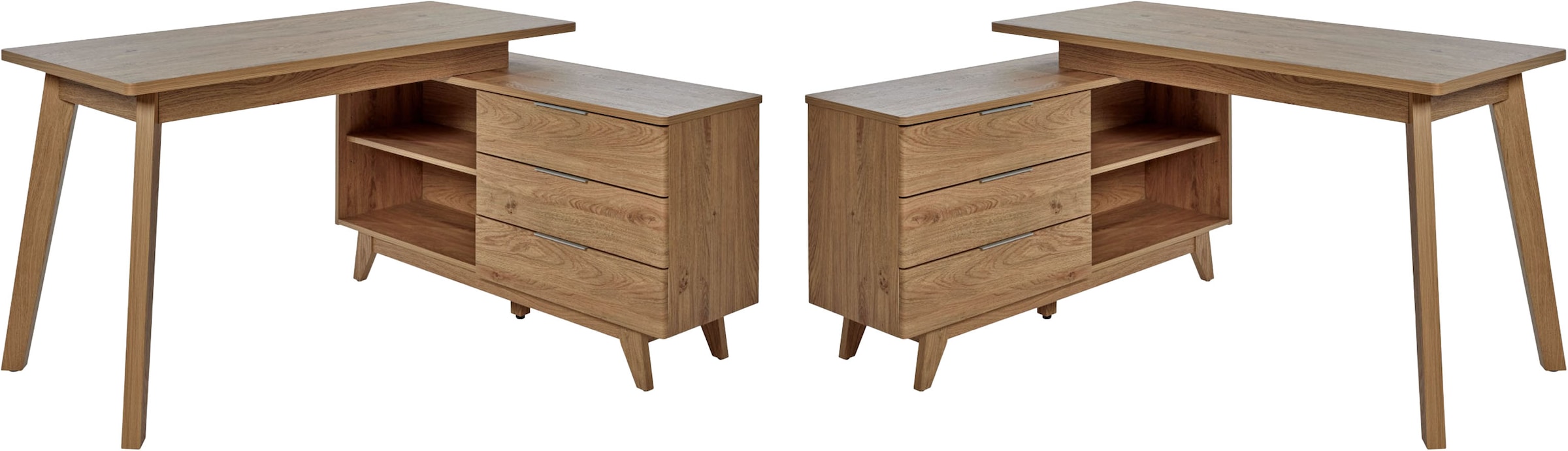 Jahnke Eckschreibtisch »LIBRE D 240 E«, (1 St.), wechselseitig montierbar, Breite ca. 140 cm