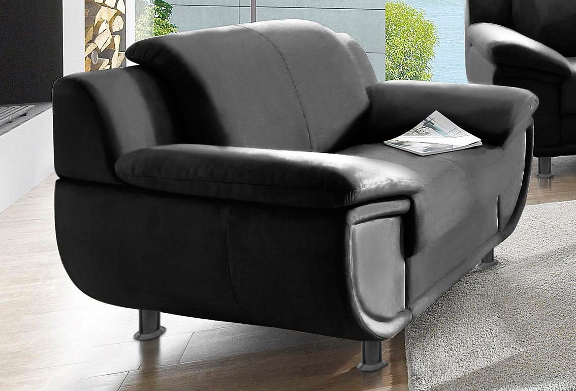TRENDMANUFAKTUR Sessel »Rondo, Breite 121 cm, breite Armlehnen, Füße schwar günstig online kaufen