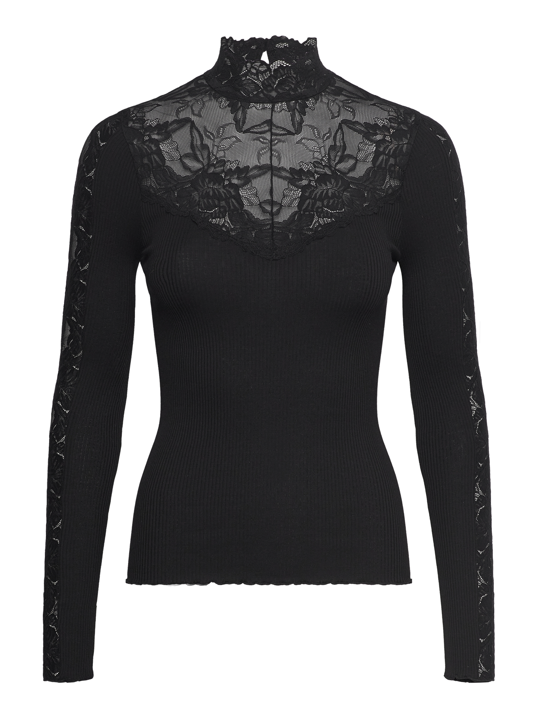 rosemunde Langarmshirt »Beatha silk shirt« mit Spitze, feminin, bequem, weich, Seide- /Baumwollmischung