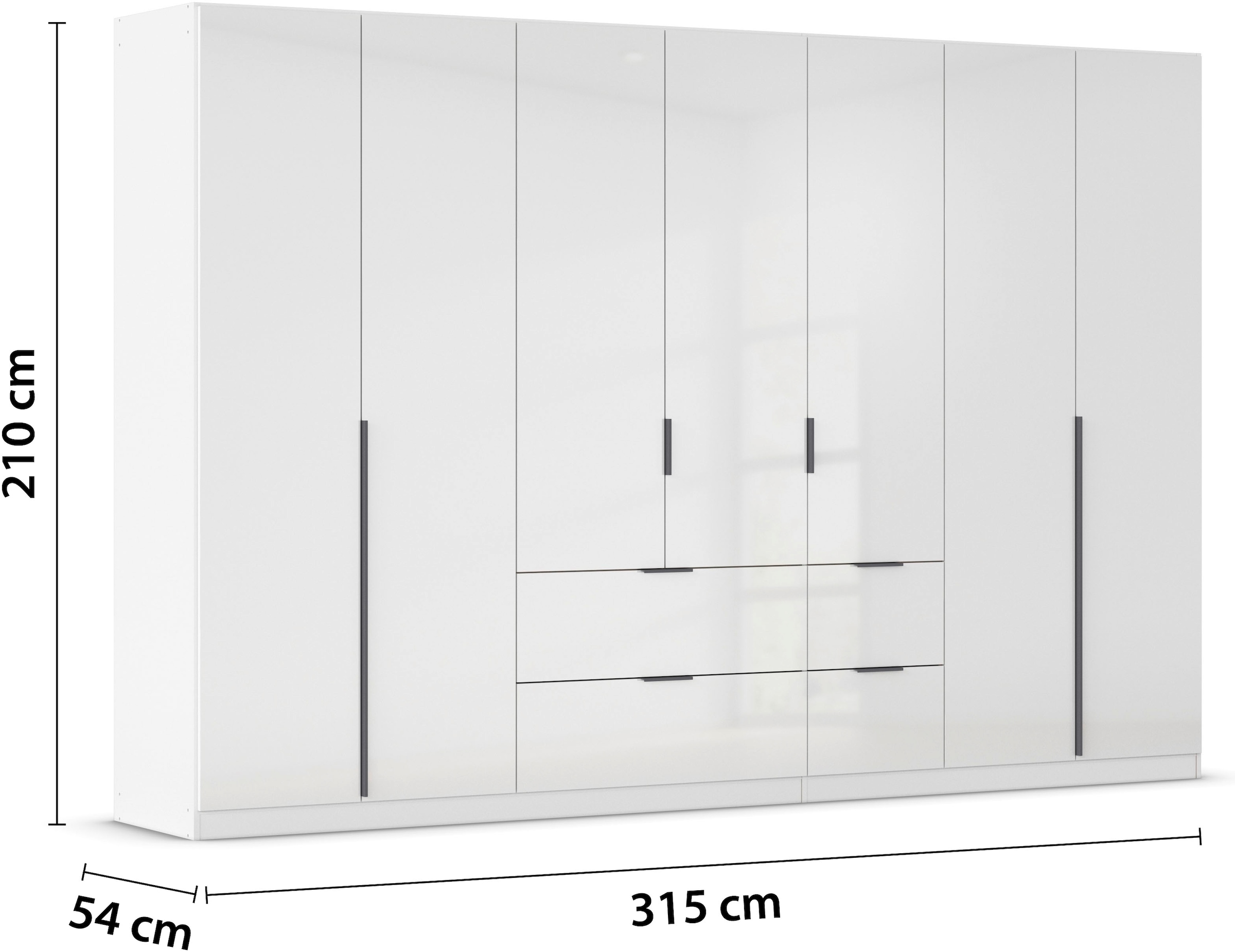 rauch Drehtürenschrank »Kleiderschrank Schrank Garderobe AGORDO mit Dekor- oder Hochglanzfront«, (in zwei Griff-Farben mit Dekor- oder Hochglanzfront), mit Außenschubkästen, in 6 Breiten und 2 Höhen MADE IN GERMANY
