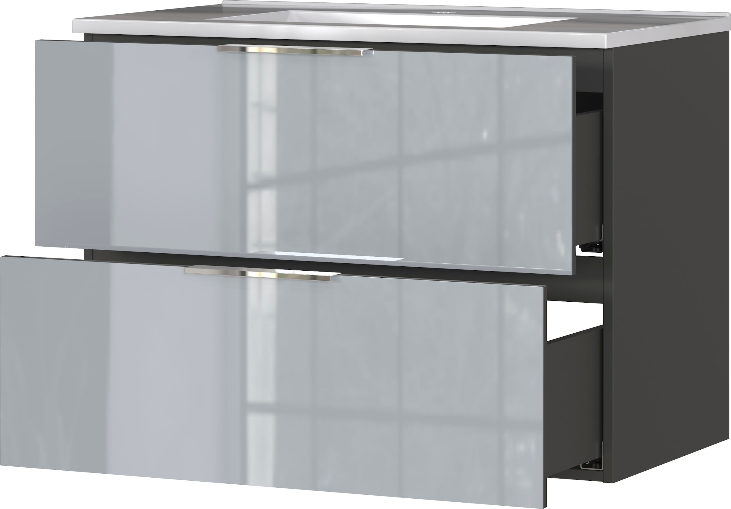 GERMANIA Badmöbel-Set »Oakland«, (5 St.), inkl. WT-Unterschrank, Spiegelschrank, Schrank, Mediumschrank, Kommode