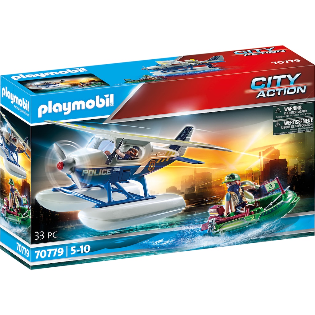 Playmobil® Konstruktions-Spielset »Polizei-Wasserflugzeug: Schmuggler-Verfolgung (70779), City Action«, (33 St.)