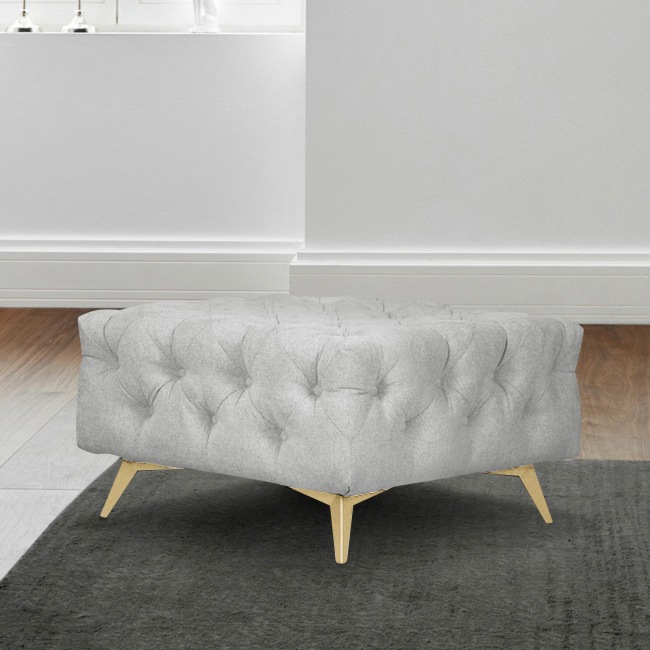 Leonique Polsterhocker »Amaury«, Chesterfield-Optik, Breite 80cm, Fußfarbe wählbar