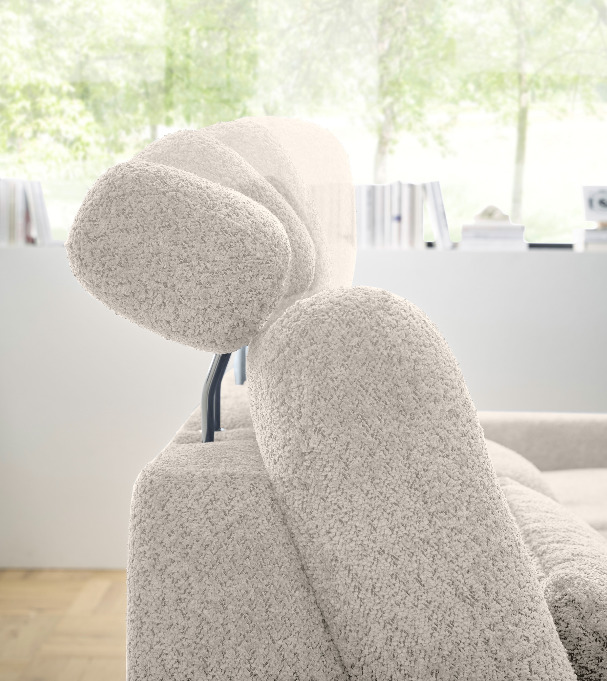 set one by Musterring Ecksofa »SO 3600, inkl motor. Sitztiefenverstellung, Kopfstützen, Nierenkissen«, Sitzhöhe 44 cm, Federkern, Breite 293 x Tiefe 180 cm, Kama sand