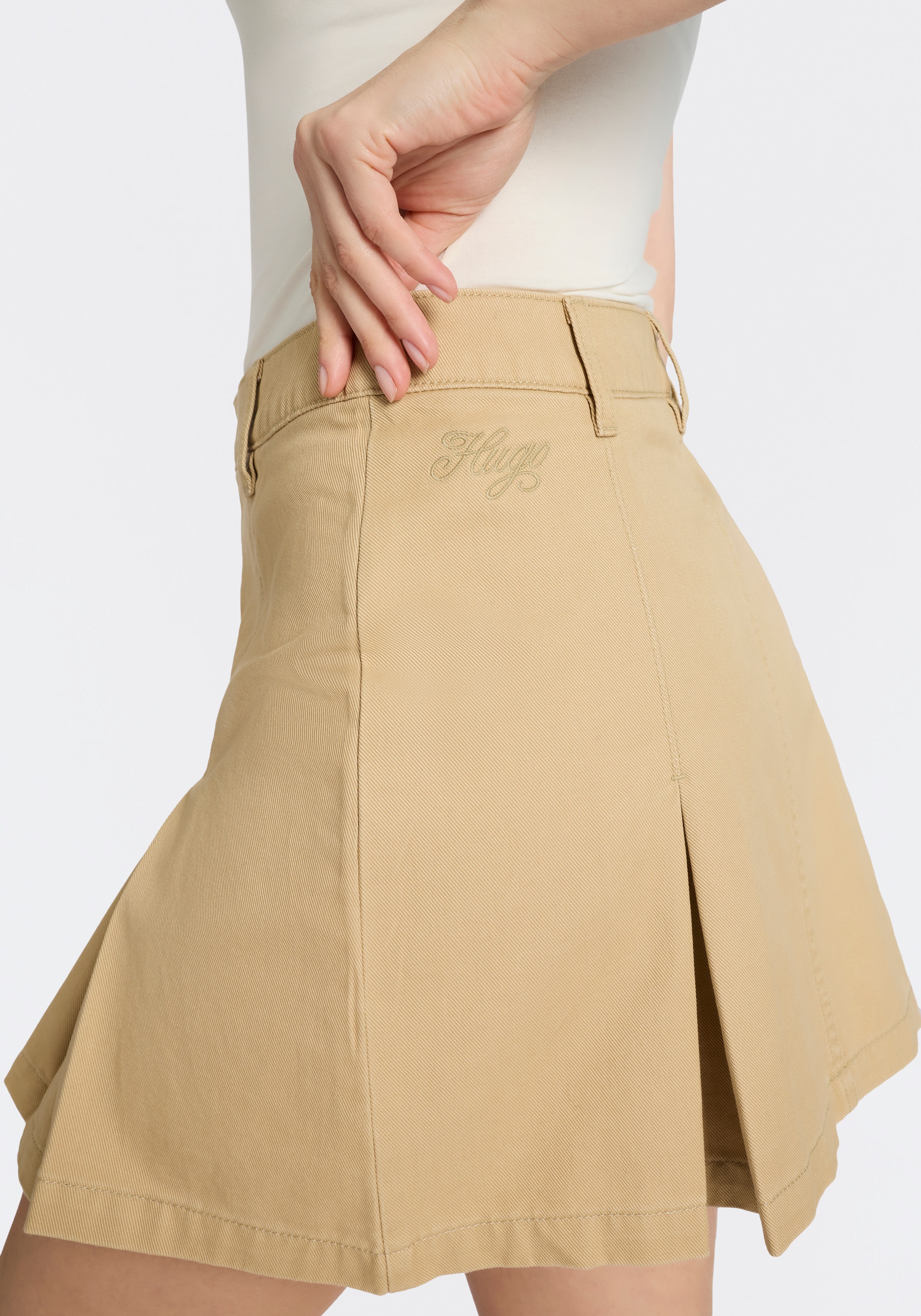 HUGO Minirock »Rundale« mit Falten, Mid Waist