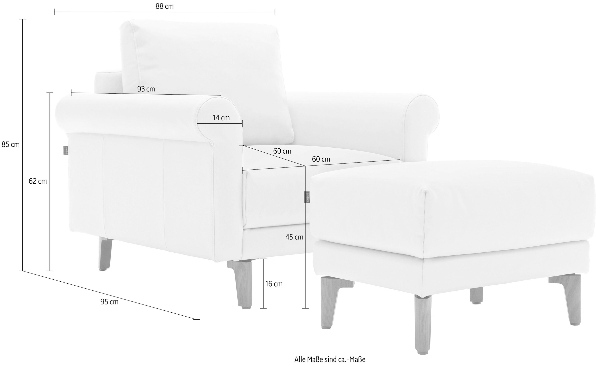 Creation BY ROLF BENZ Sessel »CR.450, Designsessel, Loungesessel«, modern Landhaus, mit tollem Sitzkomfort, Breite 88 cm, Fuß Nussbaum