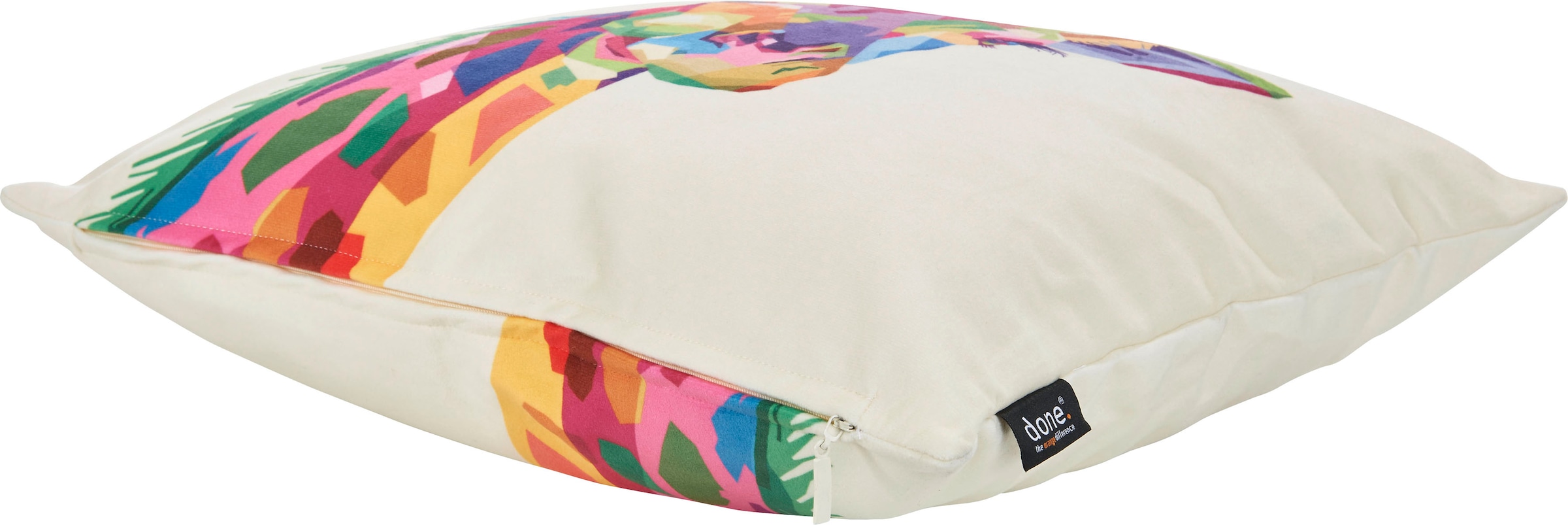 done.® Dekokissen »Velour Print Giraffe«, Beidseitig bedruckte Kissenhülle, verfügbar in 2 Größen