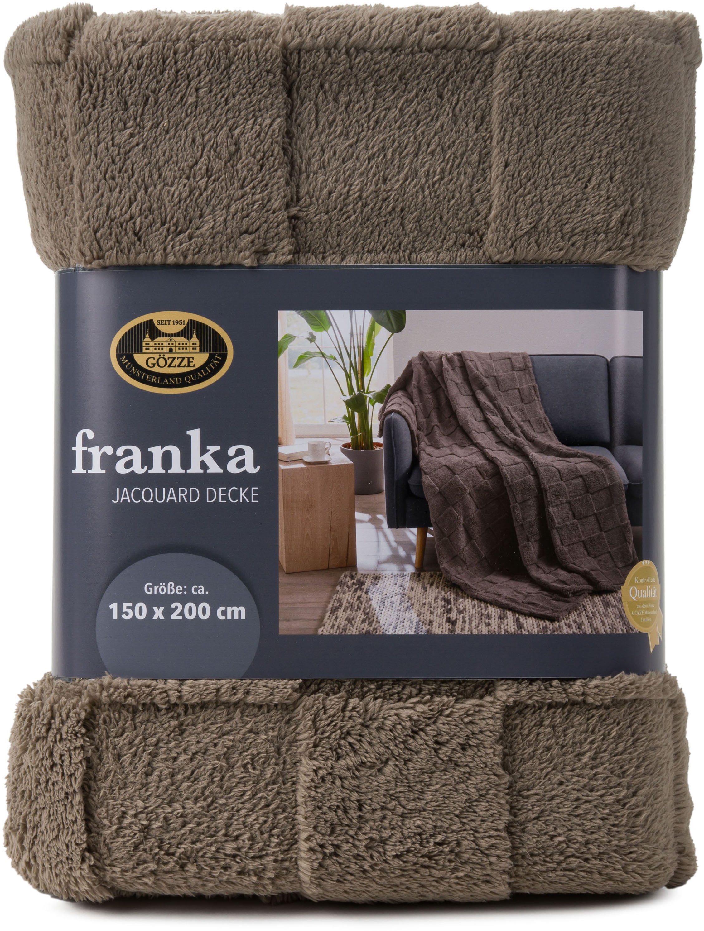 Gözze Wohndecke »FRANKA Jacquarddecke« im modernen Design, aus 100 % Polyester Mikrofaser, rundum gesäumt