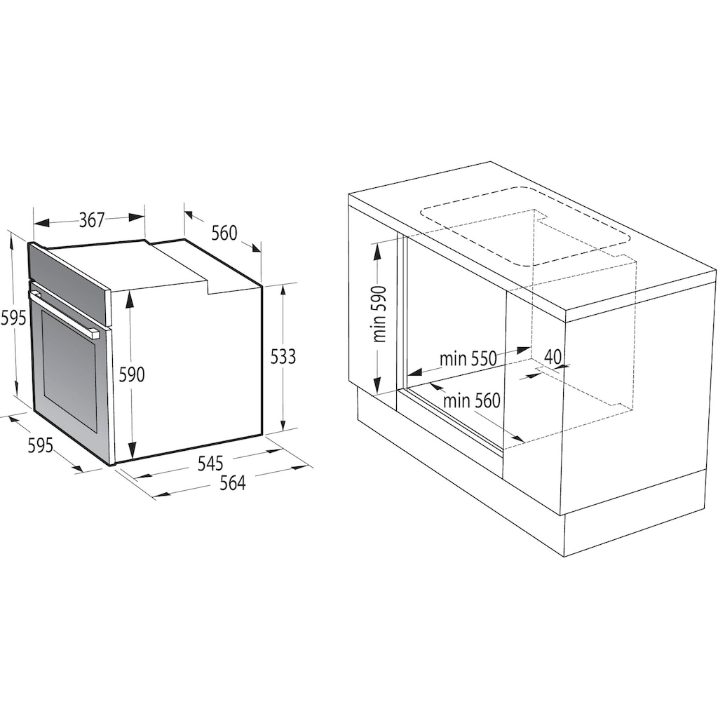 GORENJE Induktions Herd-Set »Pacific Induktion 2021«, BCSIB737OTX, mit 1-fach-Teleskopauszug, ecoClean Plus, (1 St.)