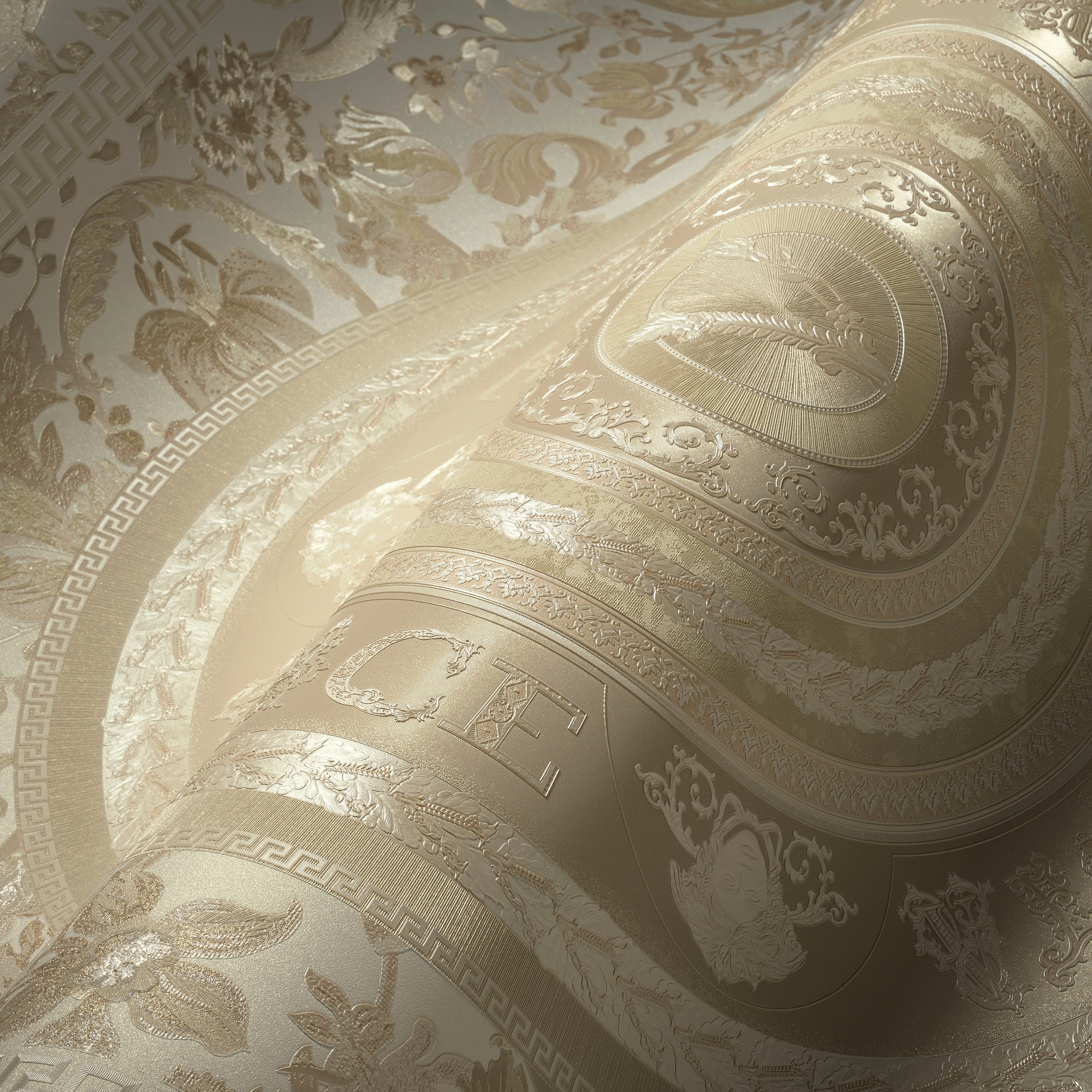 Versace Vliestapete »Wallpaper Versace 5 Floral Design«, leicht glänzend-gemustert-abstrakt, Designertapete auffallende Fliesen-Tapete Tapeten Wohnzimmer modern