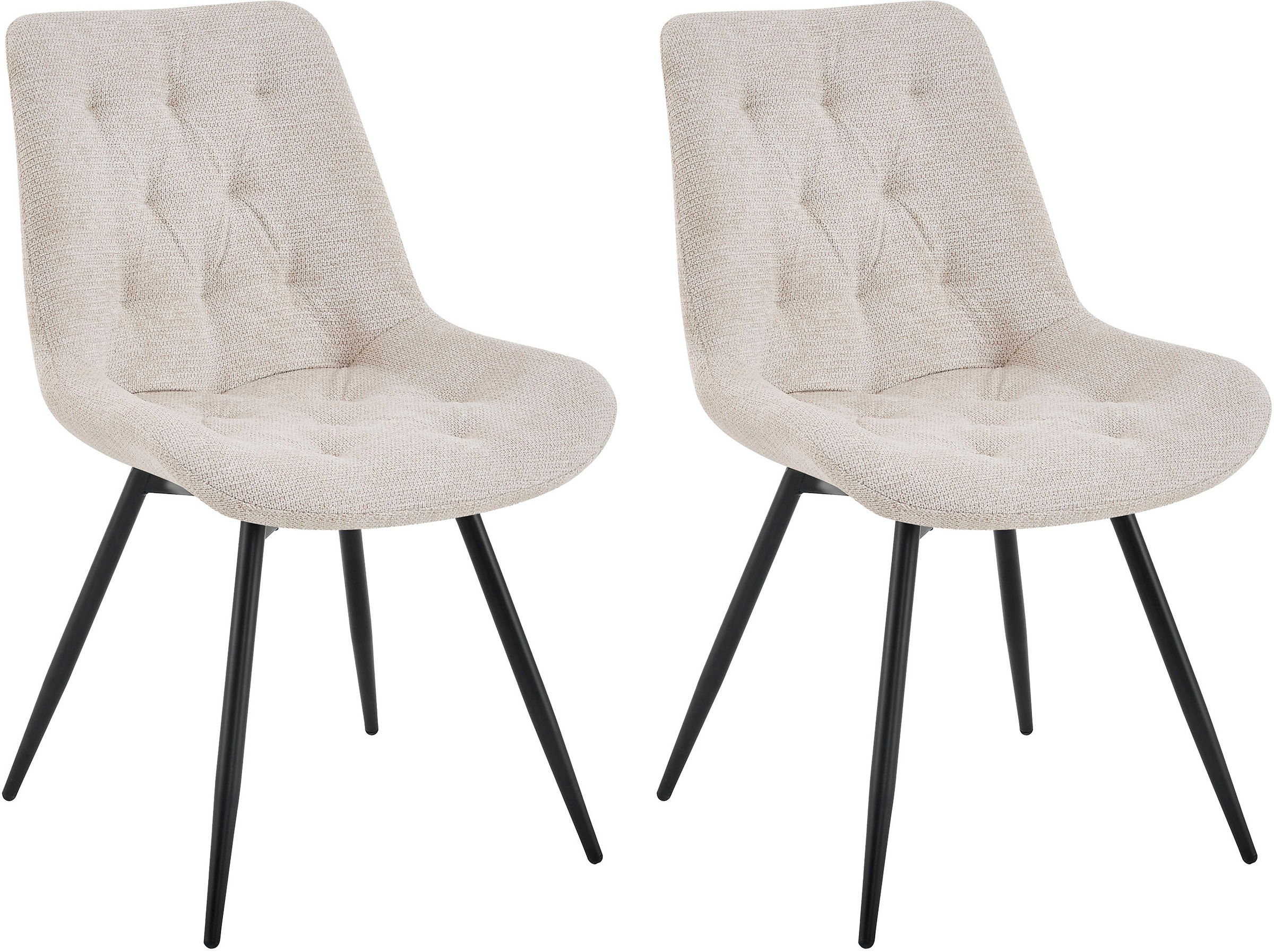 byLIVING Esszimmerstuhl »Aragon« (Set) 2 Stk.360 Grad drehbarer Stuhl, hochwertiger Webstoffbezug mit Steppung