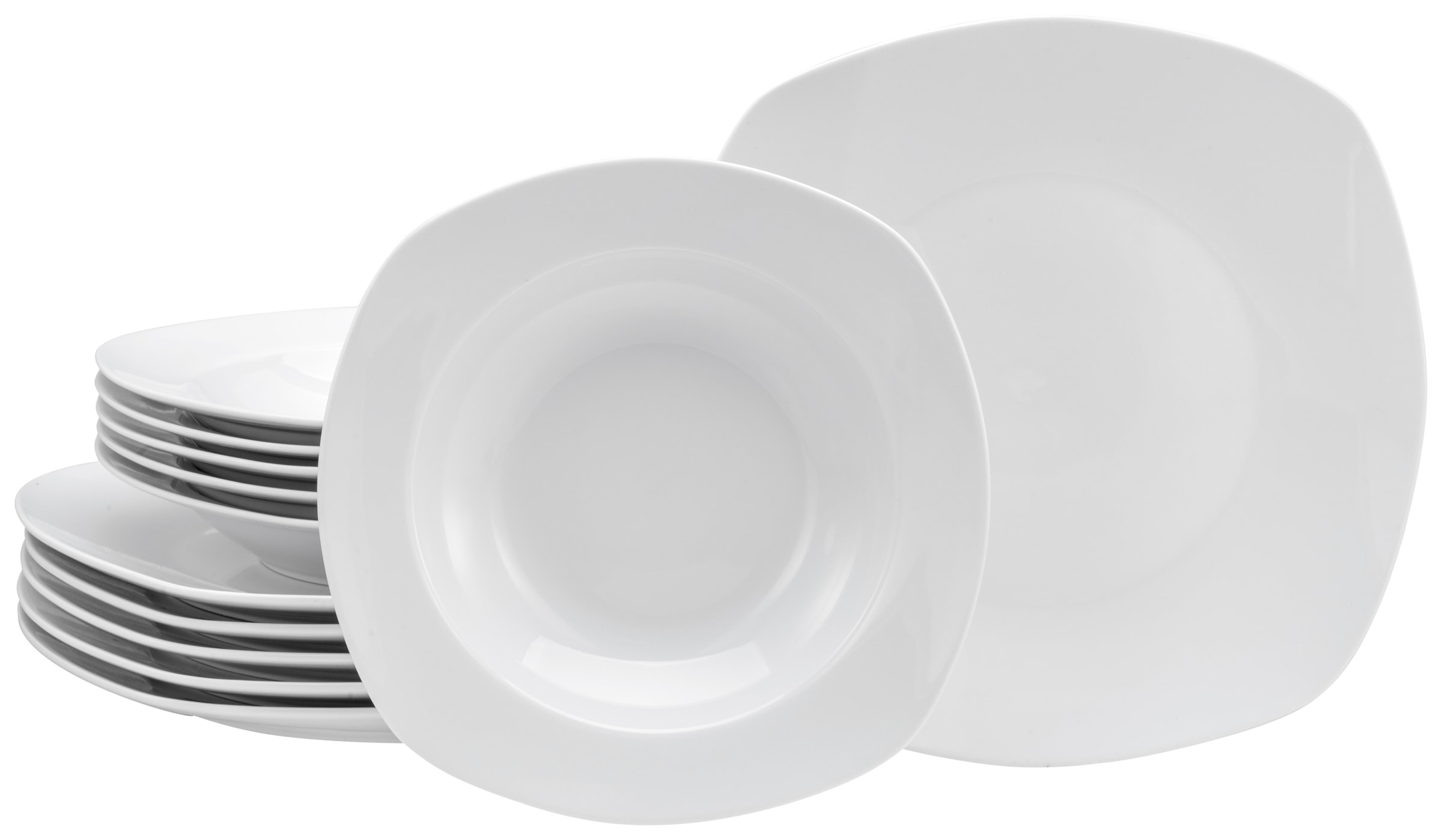 CreaTable Tafelservice »Geschirr-Set Amelie« Geschirr, Teller Set, weiß, 12 günstig online kaufen