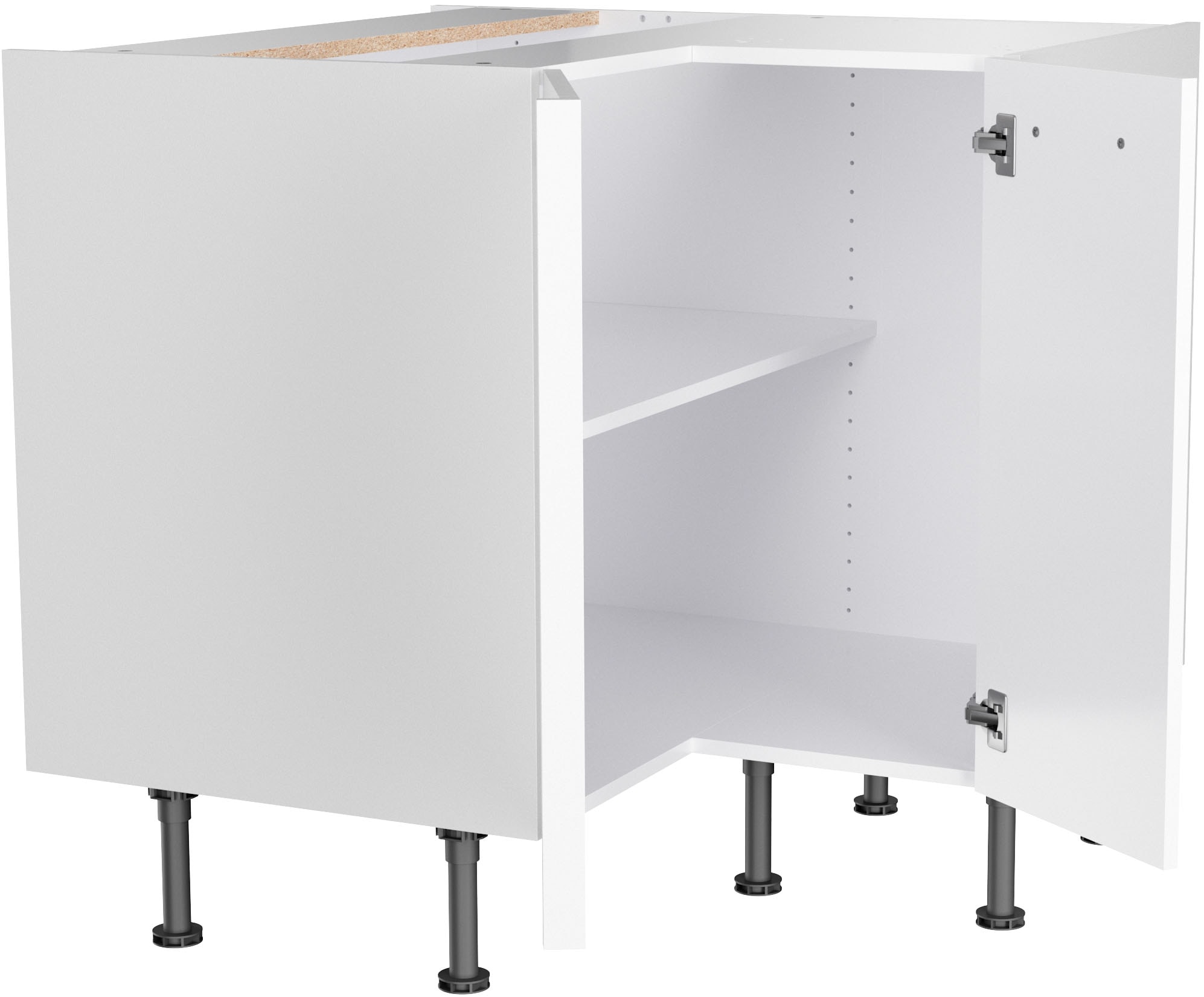 KOCHSTATION Unterschrank »KS-Paula« 90 x 90 cm breit, 87 cm hoch, mit 2 Türen, 1 Einlegeboden