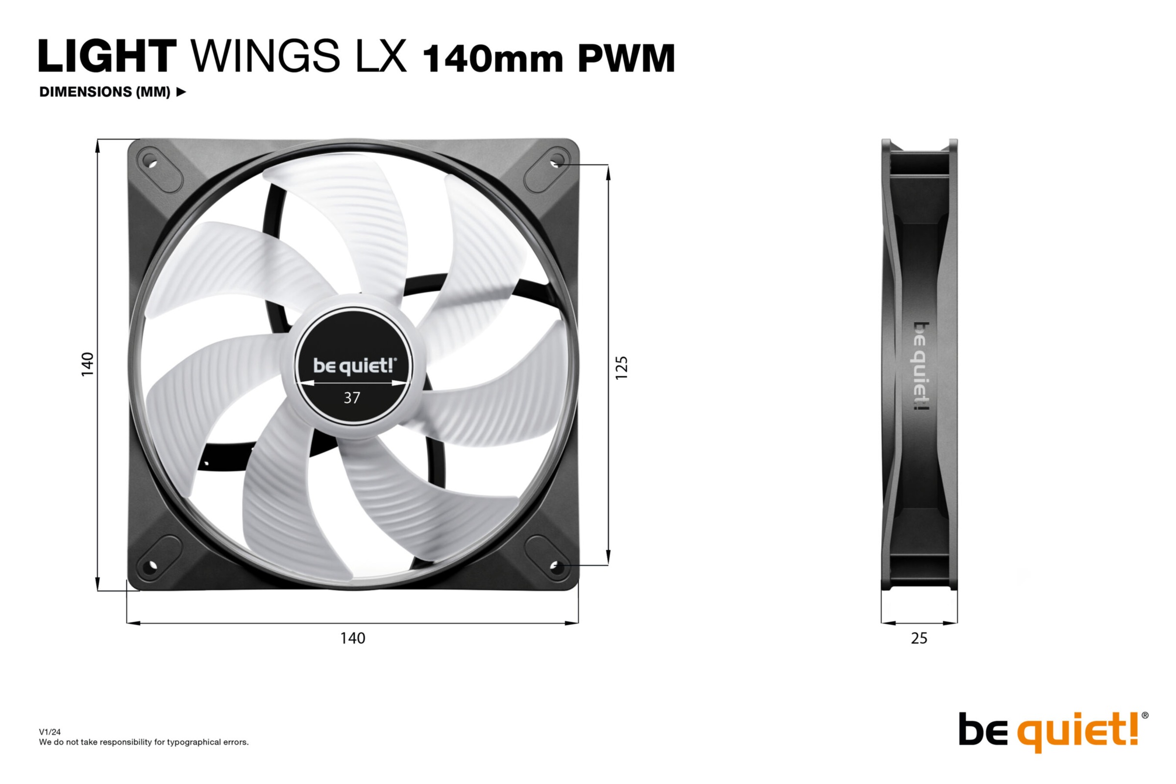 be quiet! Gehäuselüfter »LIGHT WINGS LX 140mm PWM 3-Pack Black«