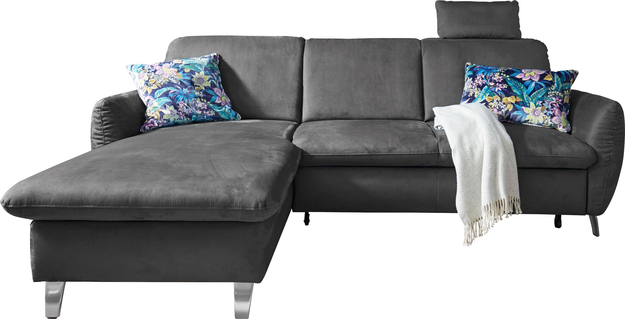 sit&more Ecksofa »Daytona L-Form«, mit Federkern, einer Kopfstütze und wahlweise mit Bettfunktion