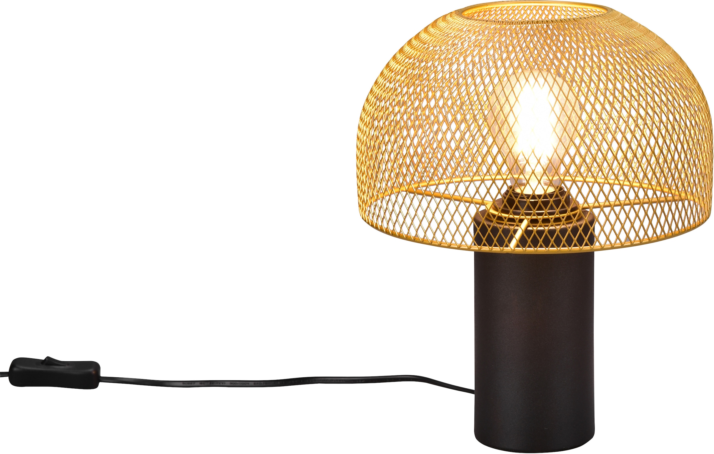 Leonique Tischleuchte »Elenoire«, 1 flammig, Leuchtmittel E27 | ohne Leuchtmittel, Pilzlampe Tischlampe Schreibtischlampe Gitter Draht Schirm