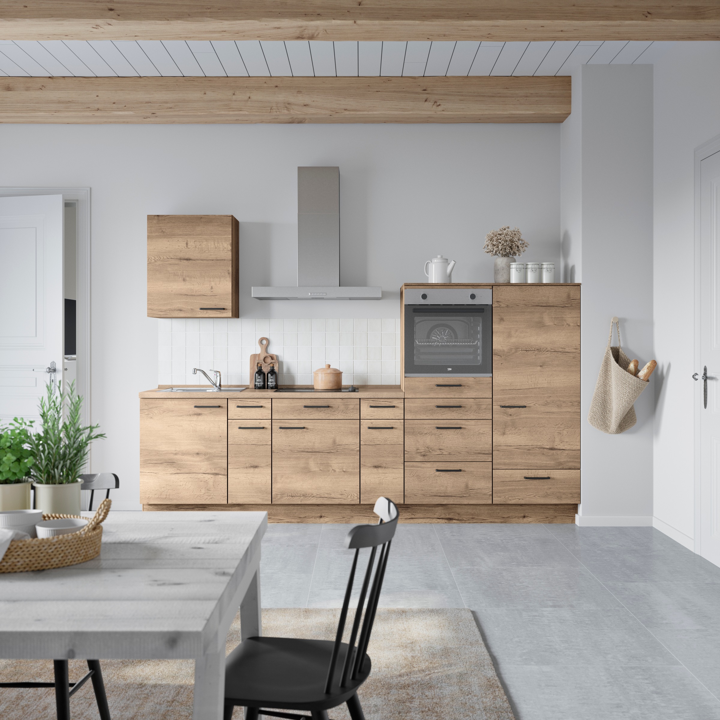 nobilia® Küchenzeile »"Structura I"« vormontiert, Ausrichtung wählbar, Brei günstig online kaufen