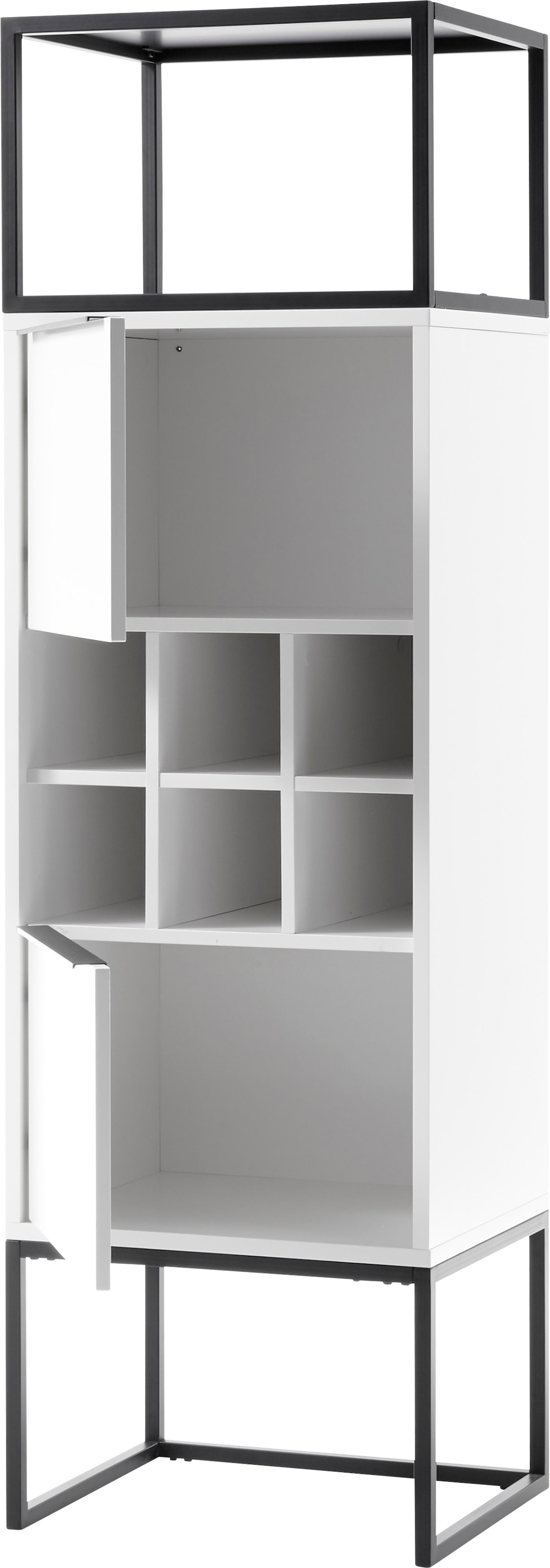 HBZ Highboard »Lille«, (1 St.), mit LED-Beleuchtung, Wohnzimmerschrank in Eiche Artisan NB