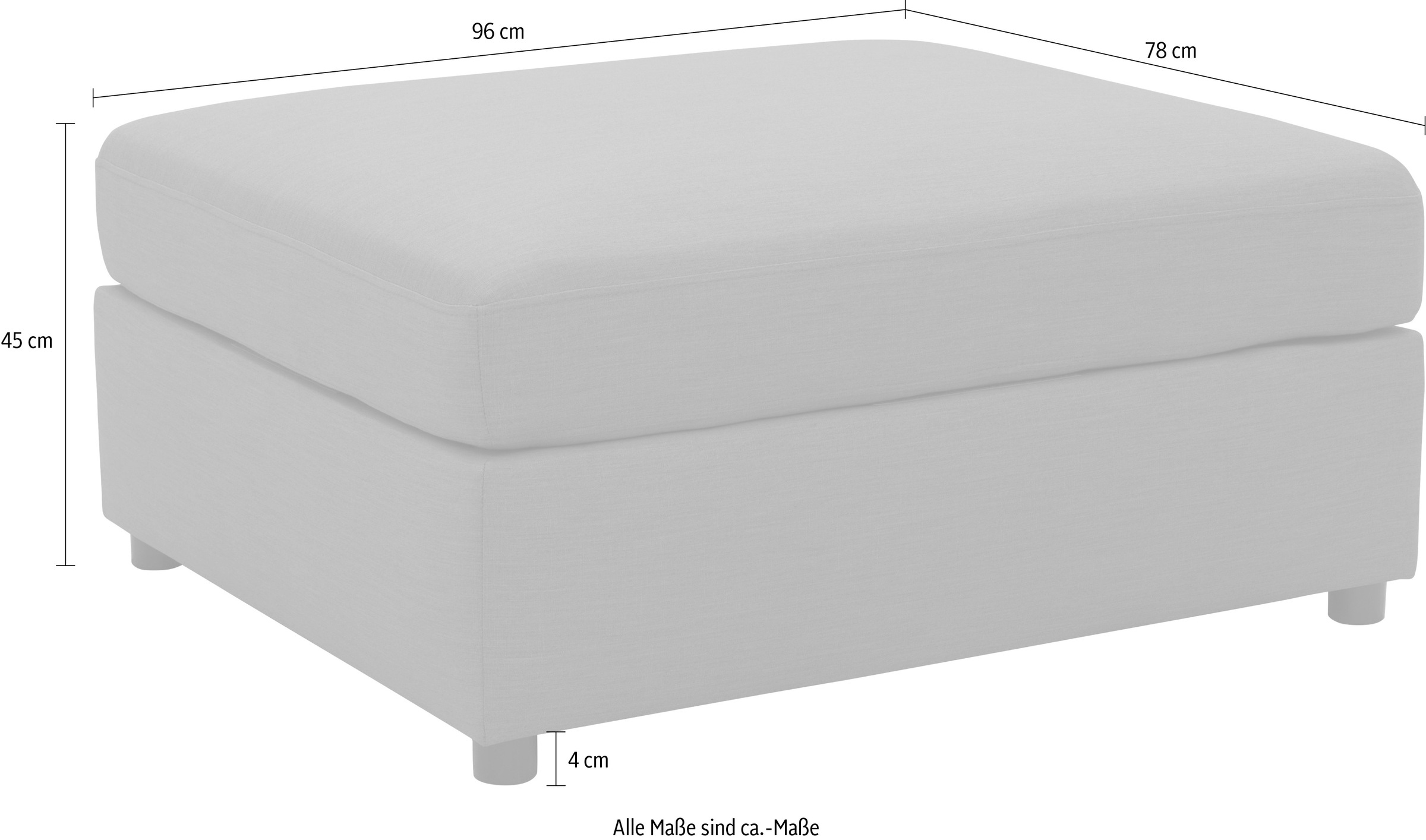 DOMO collection Polsterhocker »Solskin, individuell erweiterbar«, Outdoor, großer Polsterhocker, B/T/H 96/78/45 cm