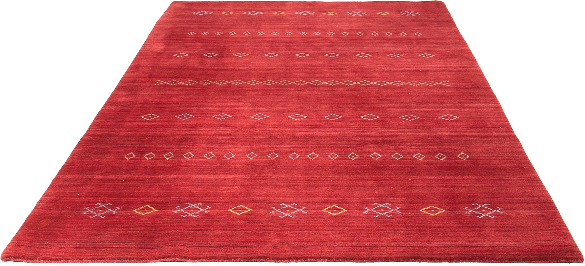 morgenland Wollteppich »Gabbeh - Loribaft Softy - 240 x 170 cm - dunkelrot« günstig online kaufen