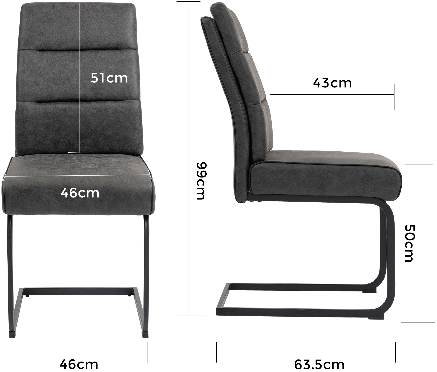 Duo Collection Freischwinger »Marga Freischwinger, 2er- Set«, (Set), 2 St., Microfaser, extra Polsterung mit Taschenfederkern, Fußgleiter für die Sicherheit