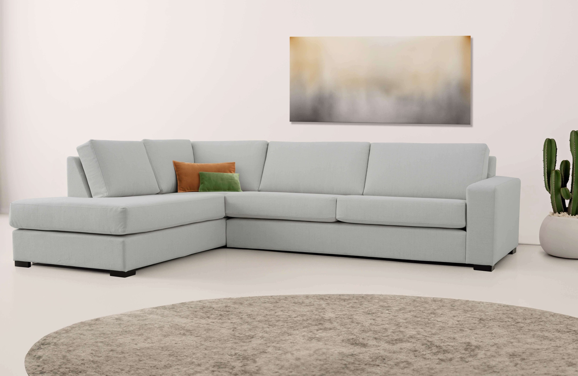 Home affaire Ecksofa »Branwell«, (304 St.), Breite 304 cm, Struktur fein, mit Wellenunterfederung