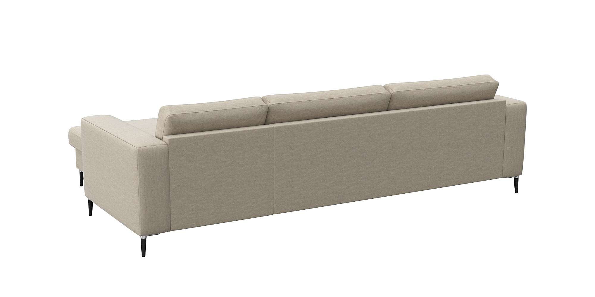 FLEXLUX Ecksofa »Fiore, superbequemer Sitzkomfort durch Kaltschaum im Sitz, L-Form«, breite Armlehnen, Füße Alu+schwarz
