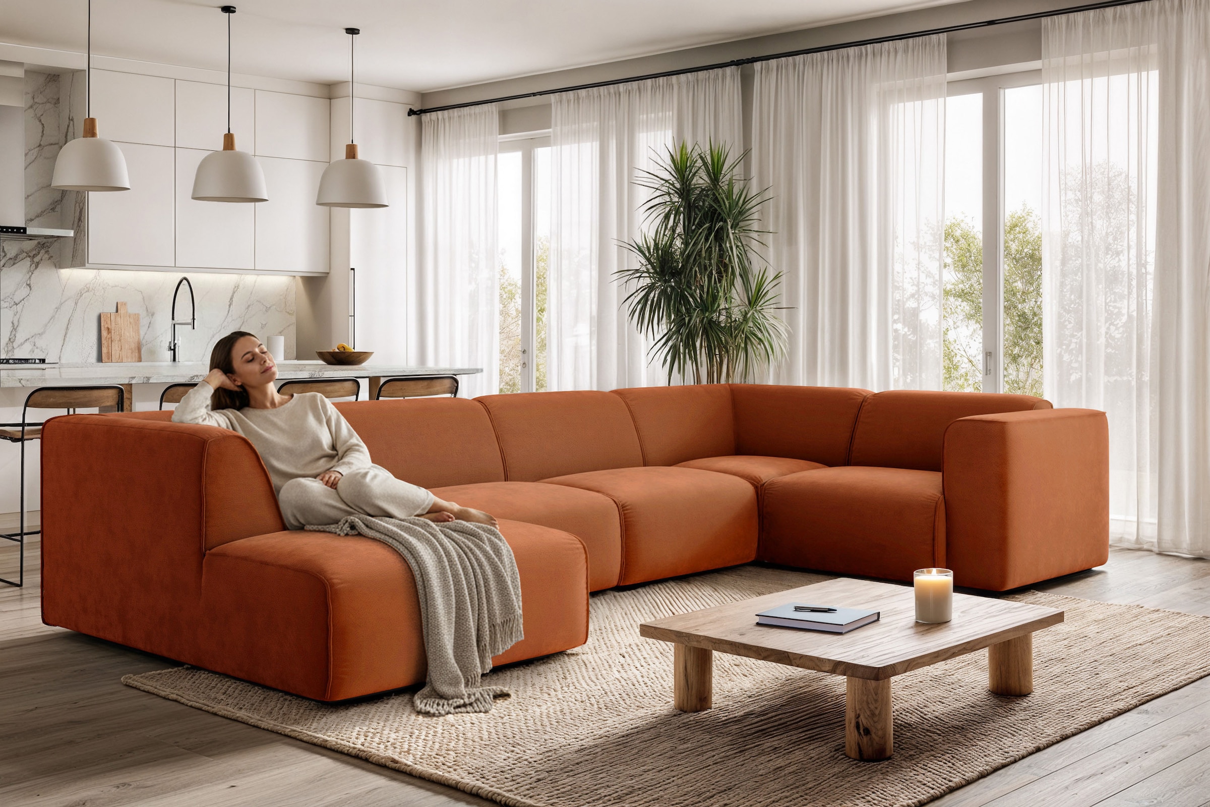 OTTO home Wohnlandschaft »Merid U-Form, B: 367 cm« jederzeit durch Module e günstig online kaufen