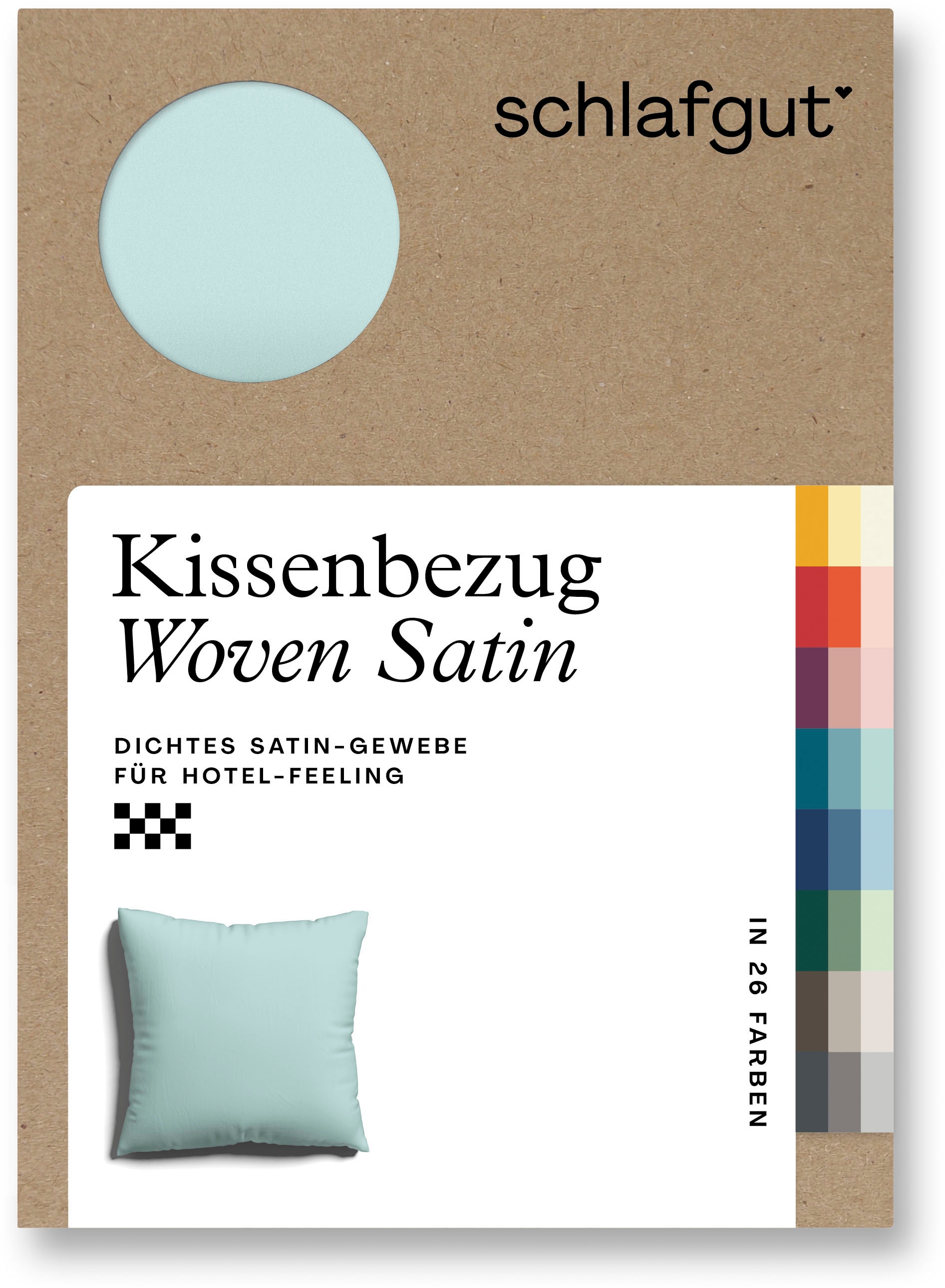 Schlafgut Kissenbezug »Woven Satin aus Mako-Baumwolle, langlebig, pflegeleicht, dicht gewebt«, (1 St.), Kissenhülle mit Reißverschluss, passender Bettbezug erhältlich