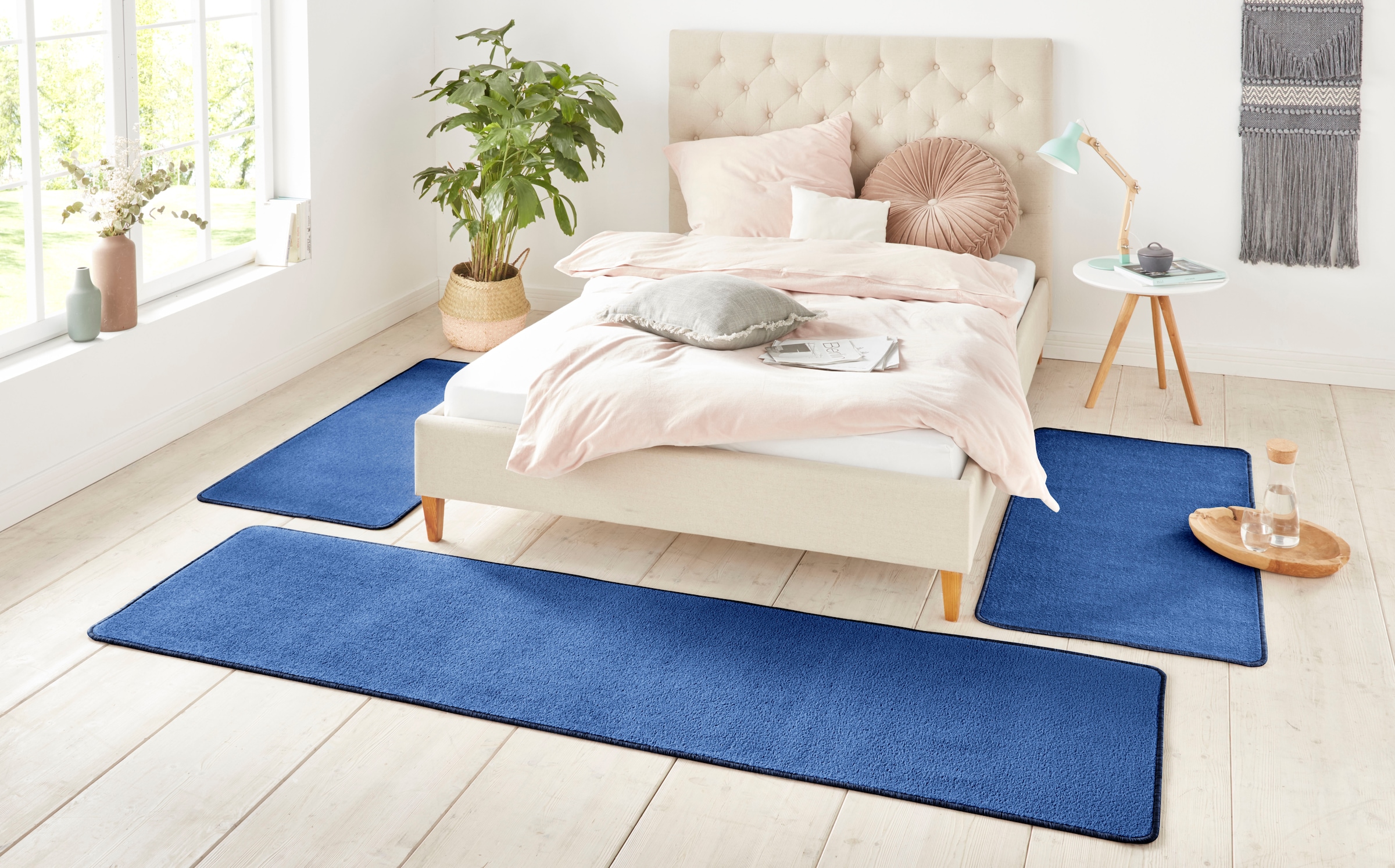 HANSE Home Bettumrandung »Shashi«, (3 tlg.), Kurzflor, Unifarben, Teppich, günstig online kaufen