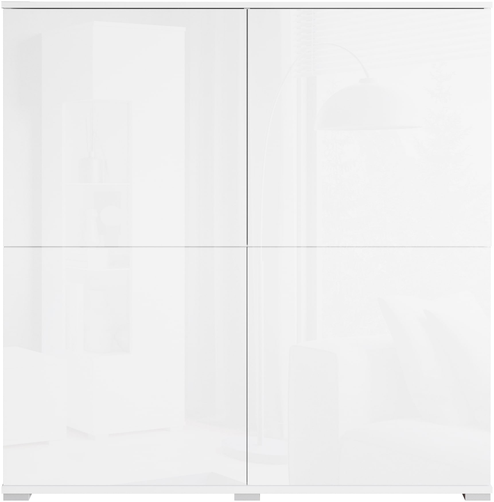 INOSIGN Highboard »Kenia, moderne grifflose Hochkommode mit 4 Türen, Breite 120 cm«, (1 St.), Push-to-Open-Fronten, höhenverstellbaren Einlegeböden
