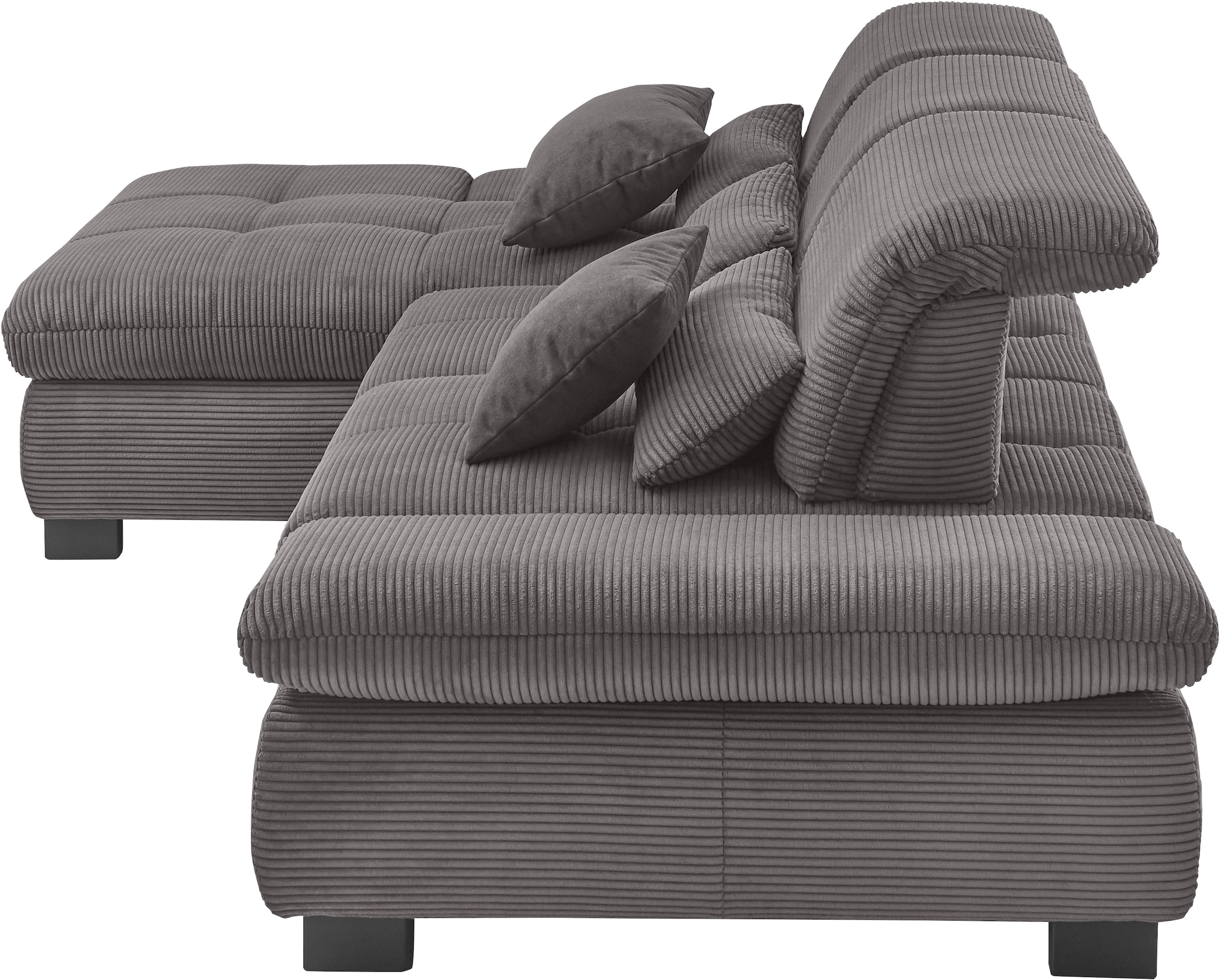 set one by Musterring Ecksofa »SO4100 V«, mit verstellbaren Kopfteilen, wahlweise mit Funktionen, Cord-Bezug