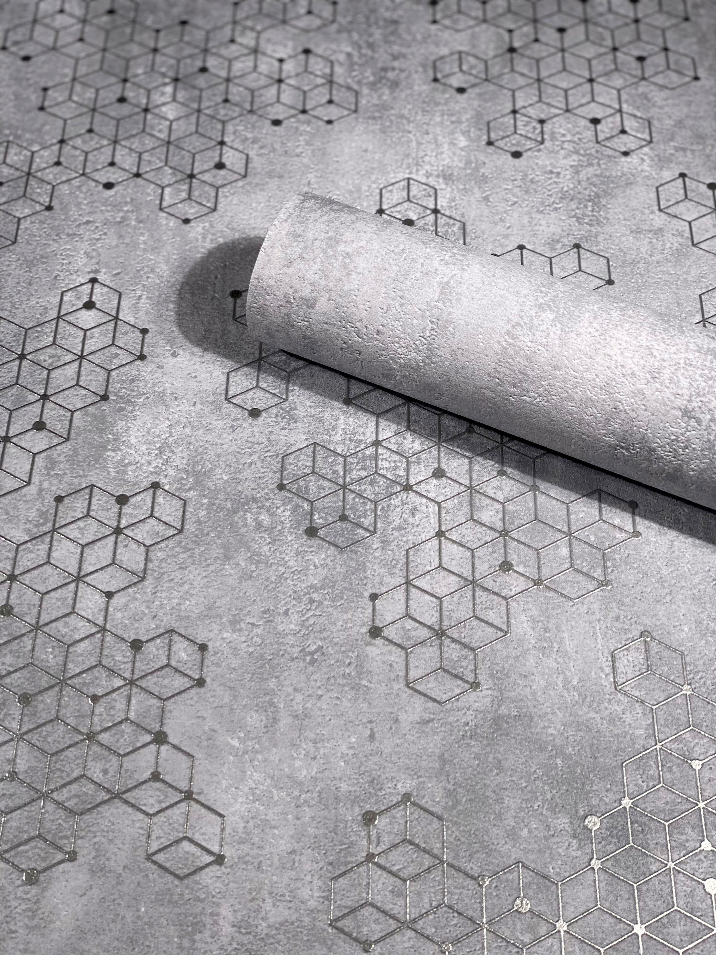 Novamur Vliestapete geometrisch moderne Tapete für Wohnzimmer Schlafzimmer Küche