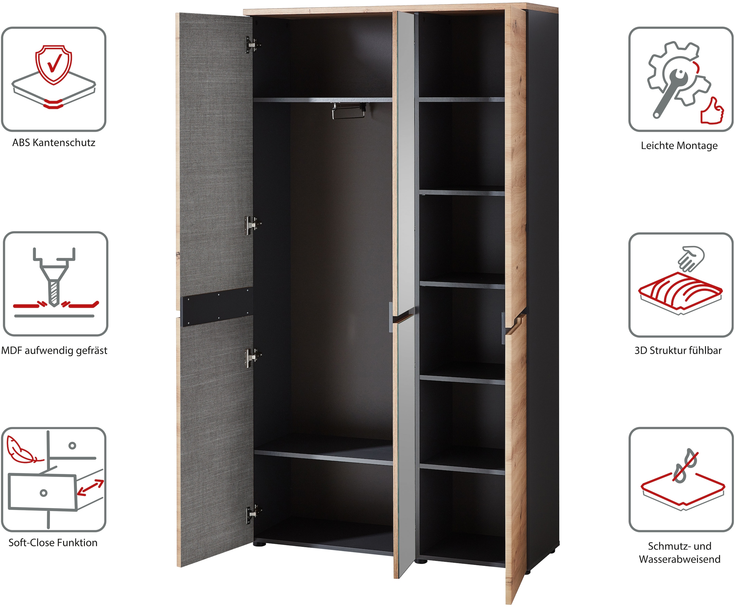 Innostyle Garderoben-Set »MEMPHIS«, (Komplett-Set, 5 St.)