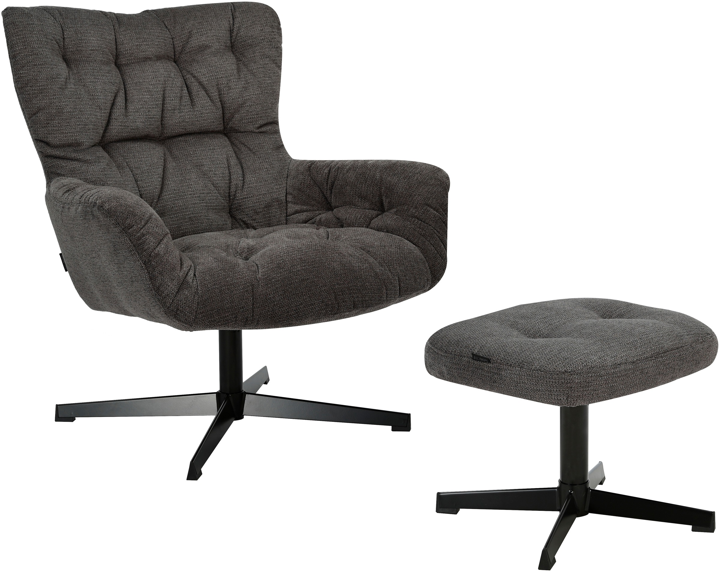 INOSIGN Drehsessel »VERGAS Ohrensessel mit Hocker im Set«, Relaxsessel mit günstig online kaufen
