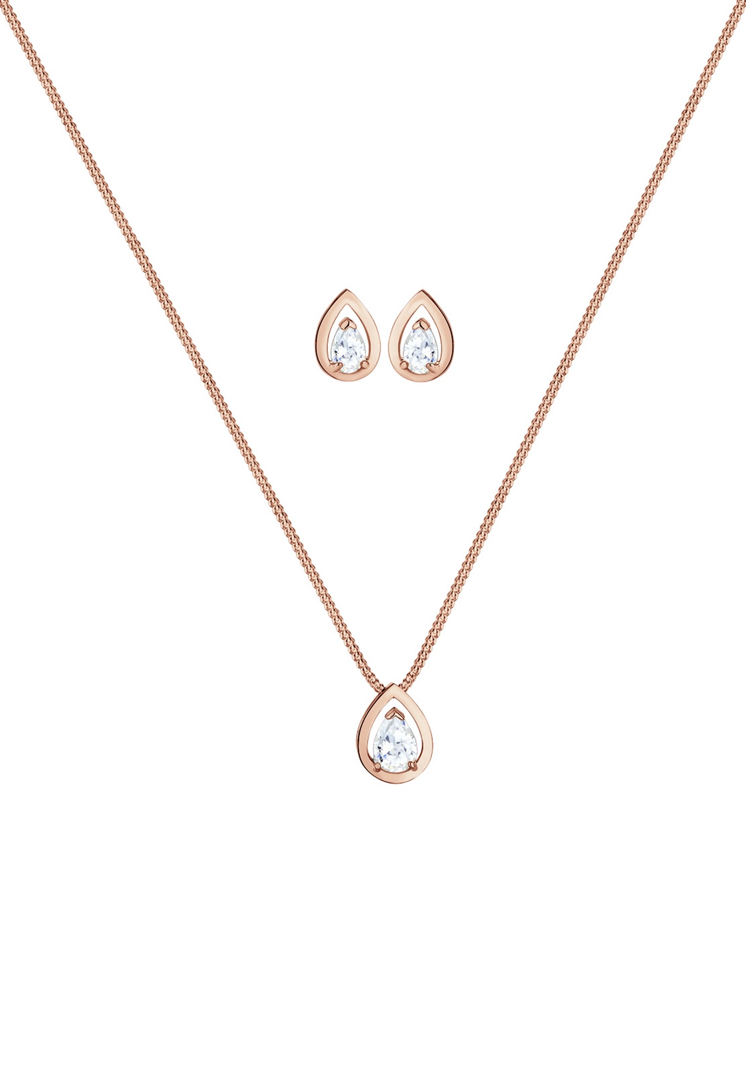 Elli Schmuckset »Set Tropfen Zirkonia Weiß 925 Sterling Silber« ()