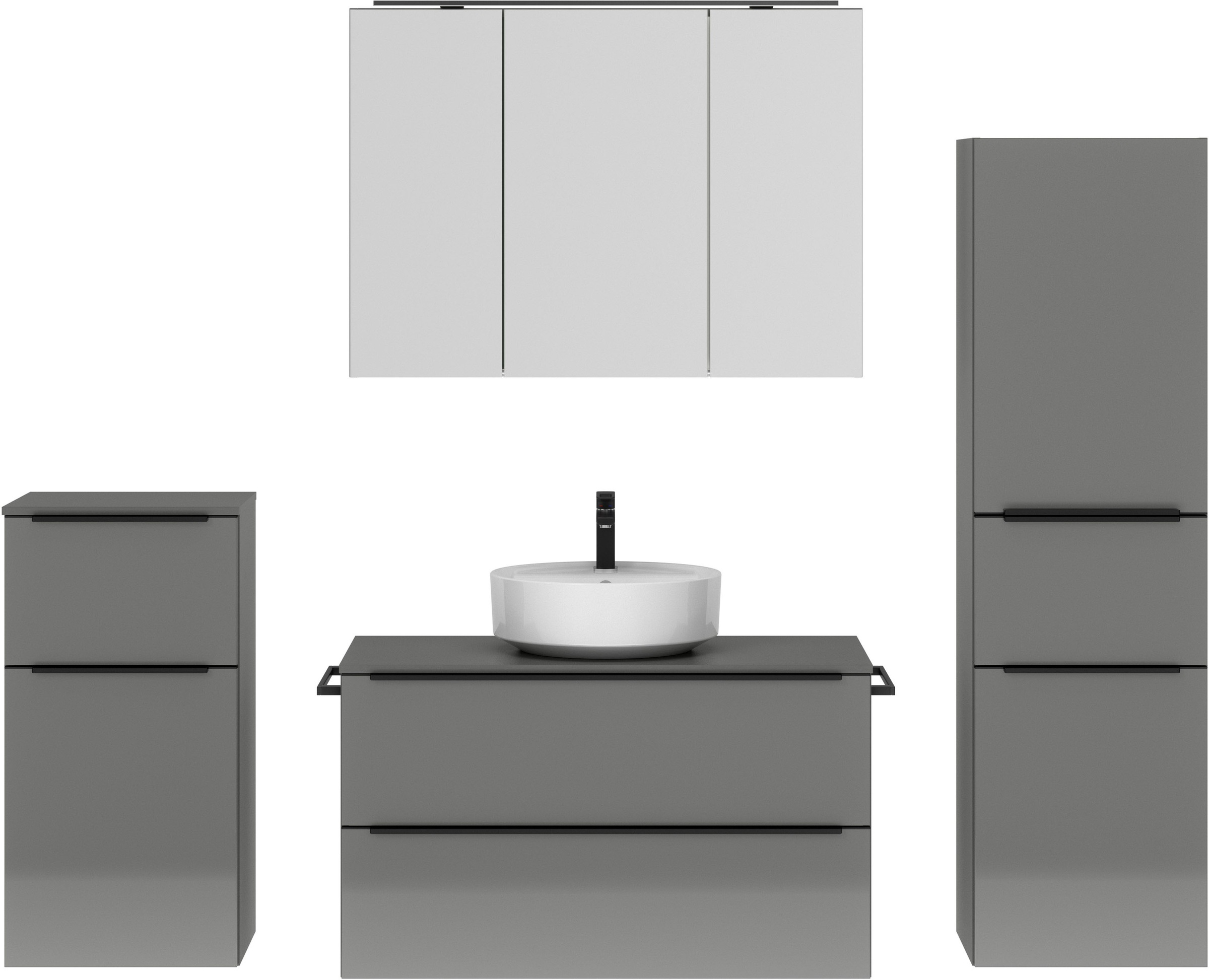 nobilia® Badmöbel-Set »Alvene«, (4 St., vormontiert, mit Soft-Close), inkl. günstig online kaufen