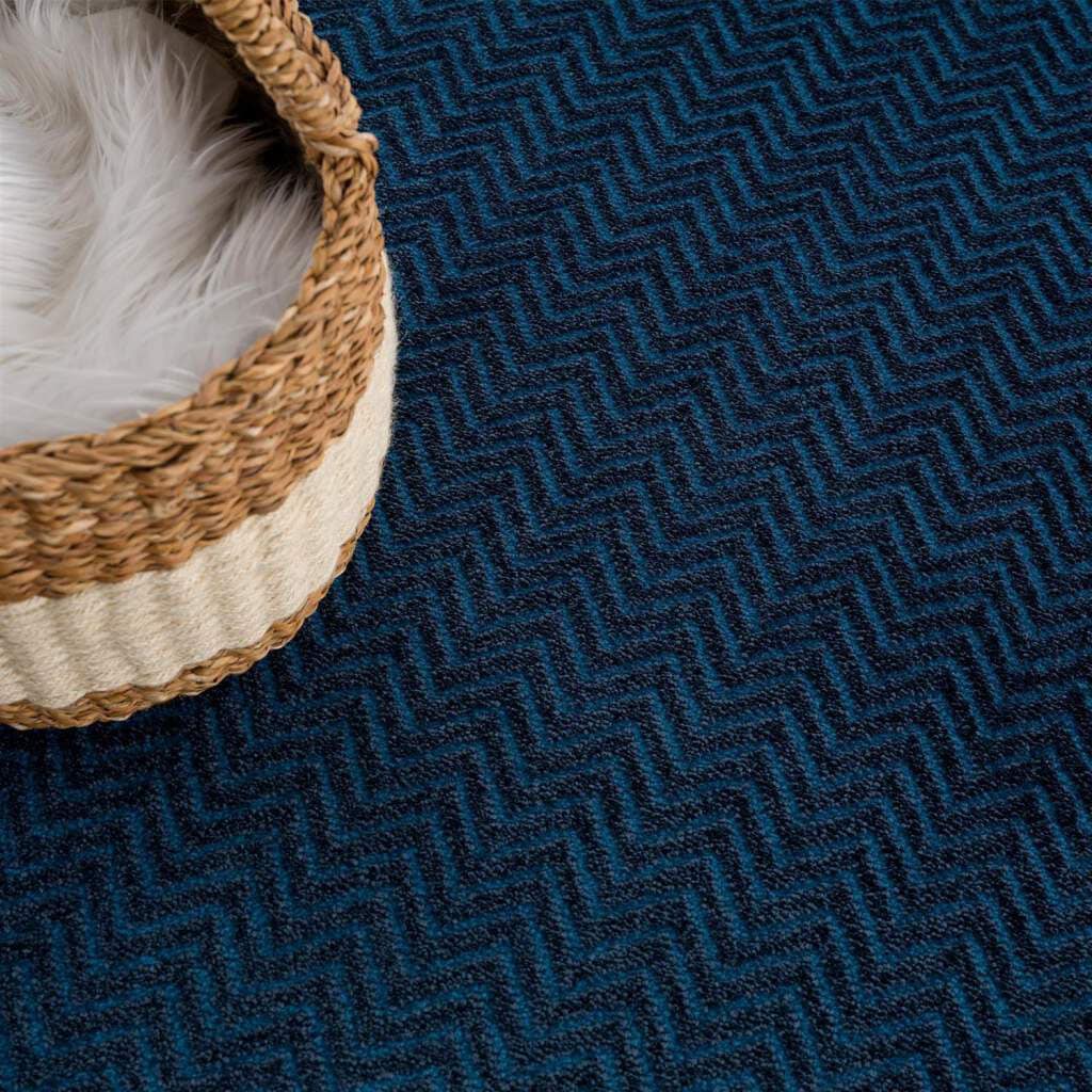Carpet City Teppich »Friseé-Teppich FANCY805«, rund, 12 mm Höhe, Kurzflor, Einfarbig, 3D-Optik, Zickzack Look