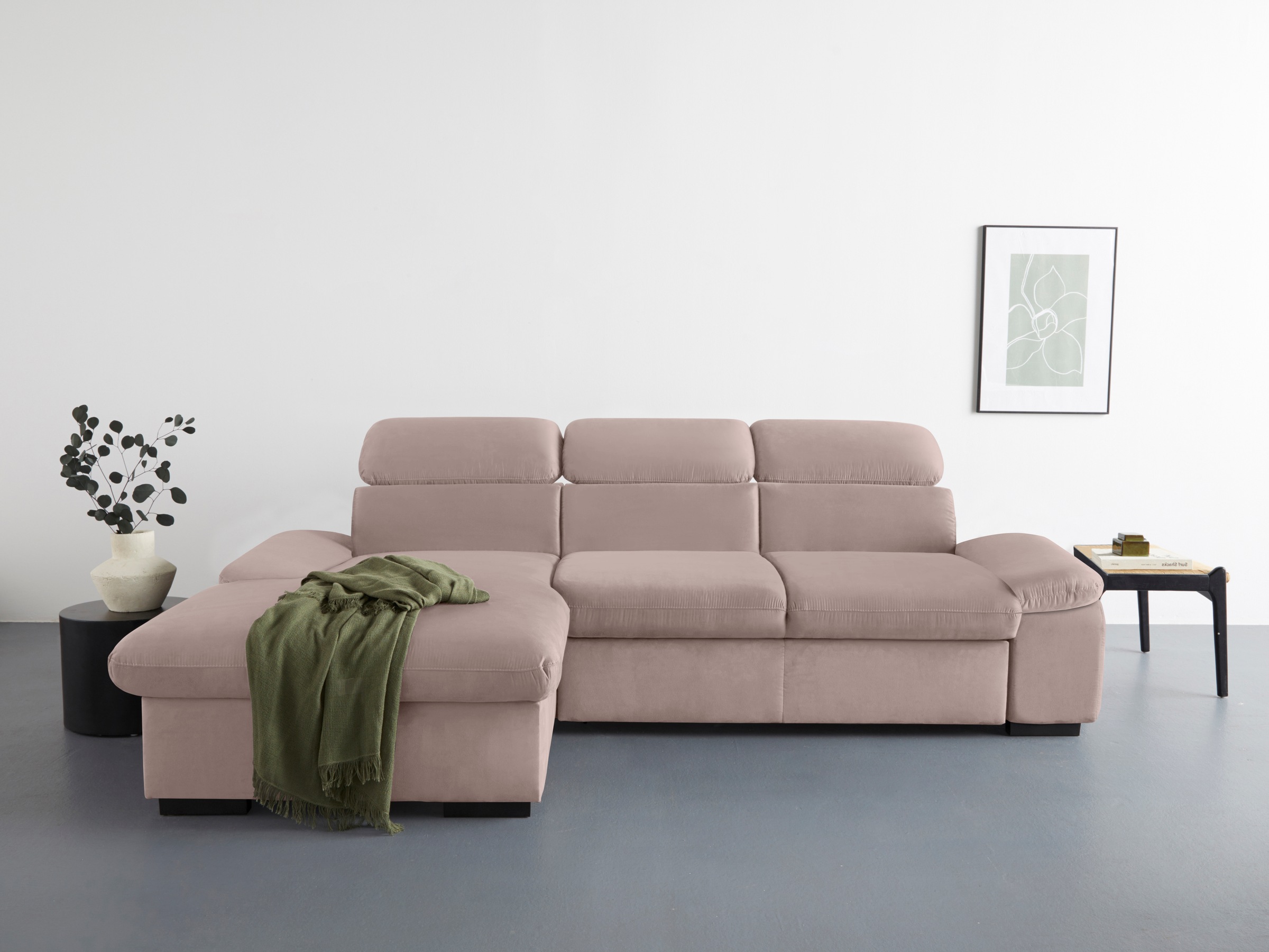 COTTA Ecksofa »Lola L-Form mit Kopfteilfunktion & Hocker«, (Set, mit Hocker günstig online kaufen