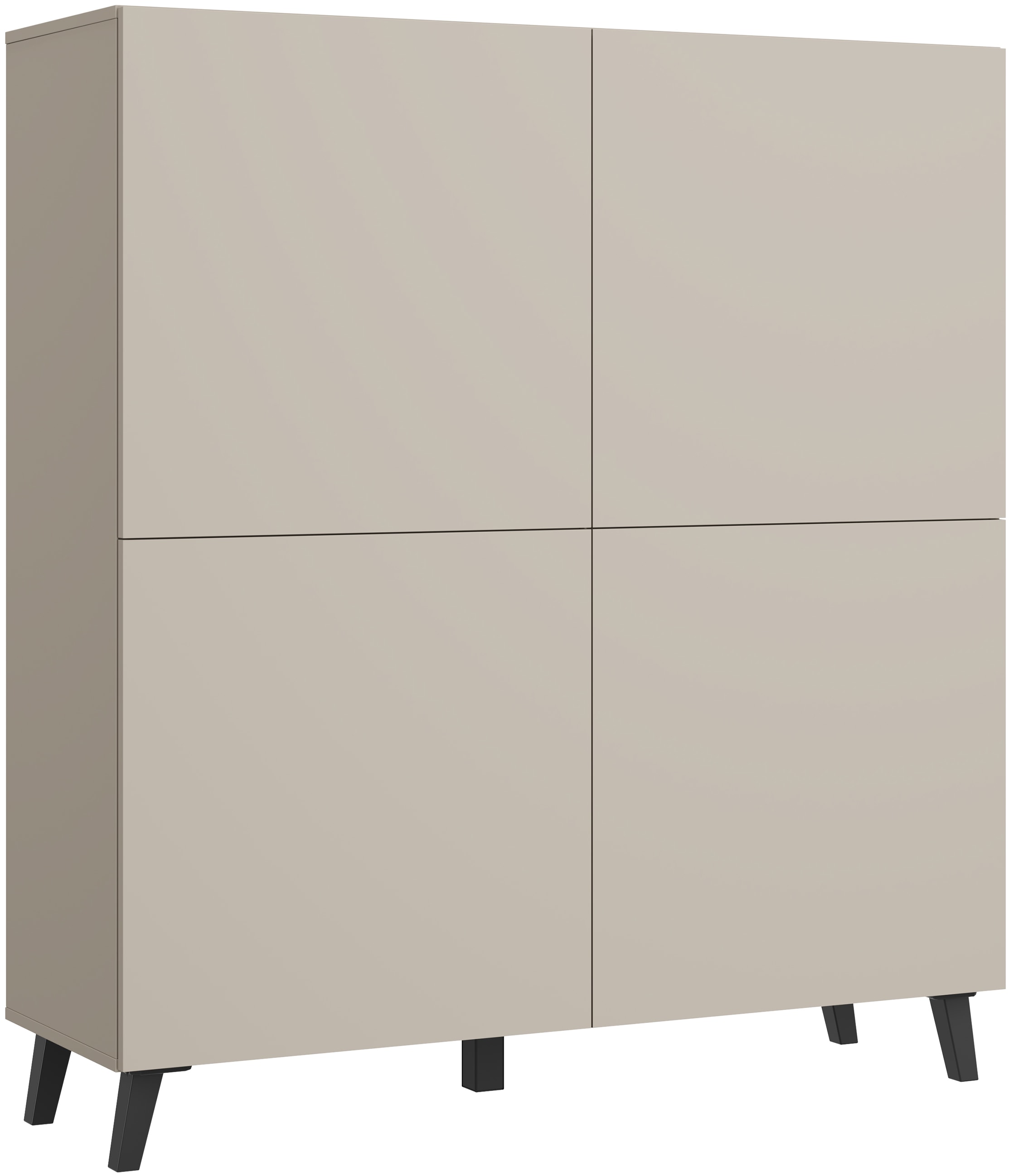 Home affaire Highboard »HIGHBOARD PHUKET II, Stilvolle, grifflose Hochkommode, Breite 120cm« Mit 4 Türen und 8 Fächern und höhenverstellbaren Einlegeböden