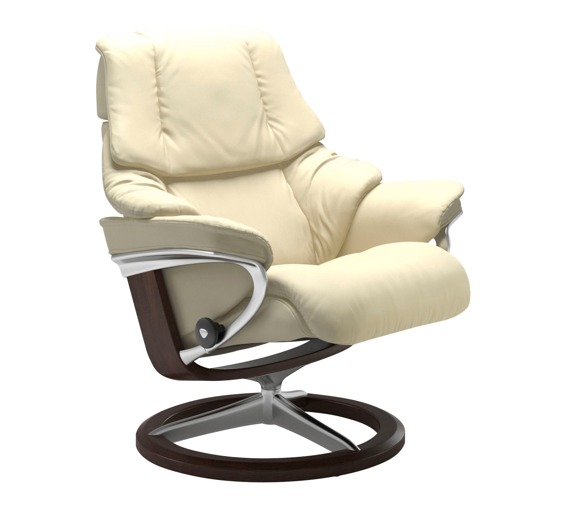 Stressless® Relaxsessel »Reno«, (Set, Relaxsessel mit Hocker), mit Hocker, mit Signature Base, Größe S, M & L, Gestell Braun