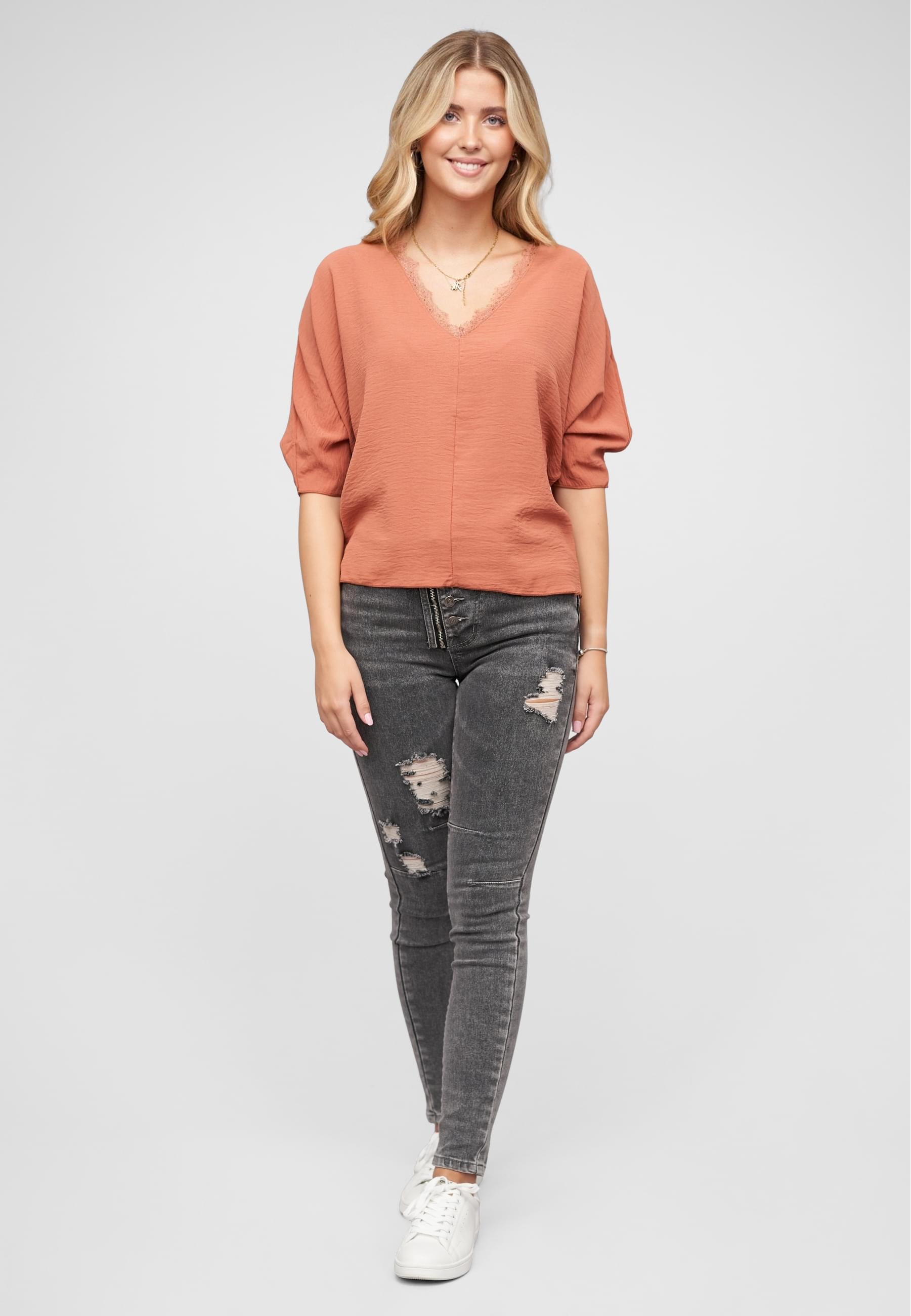 CLOUD 5IVE Klassische Bluse »CLOUD 5IVE Cloud5ive V-Neck Bluse«