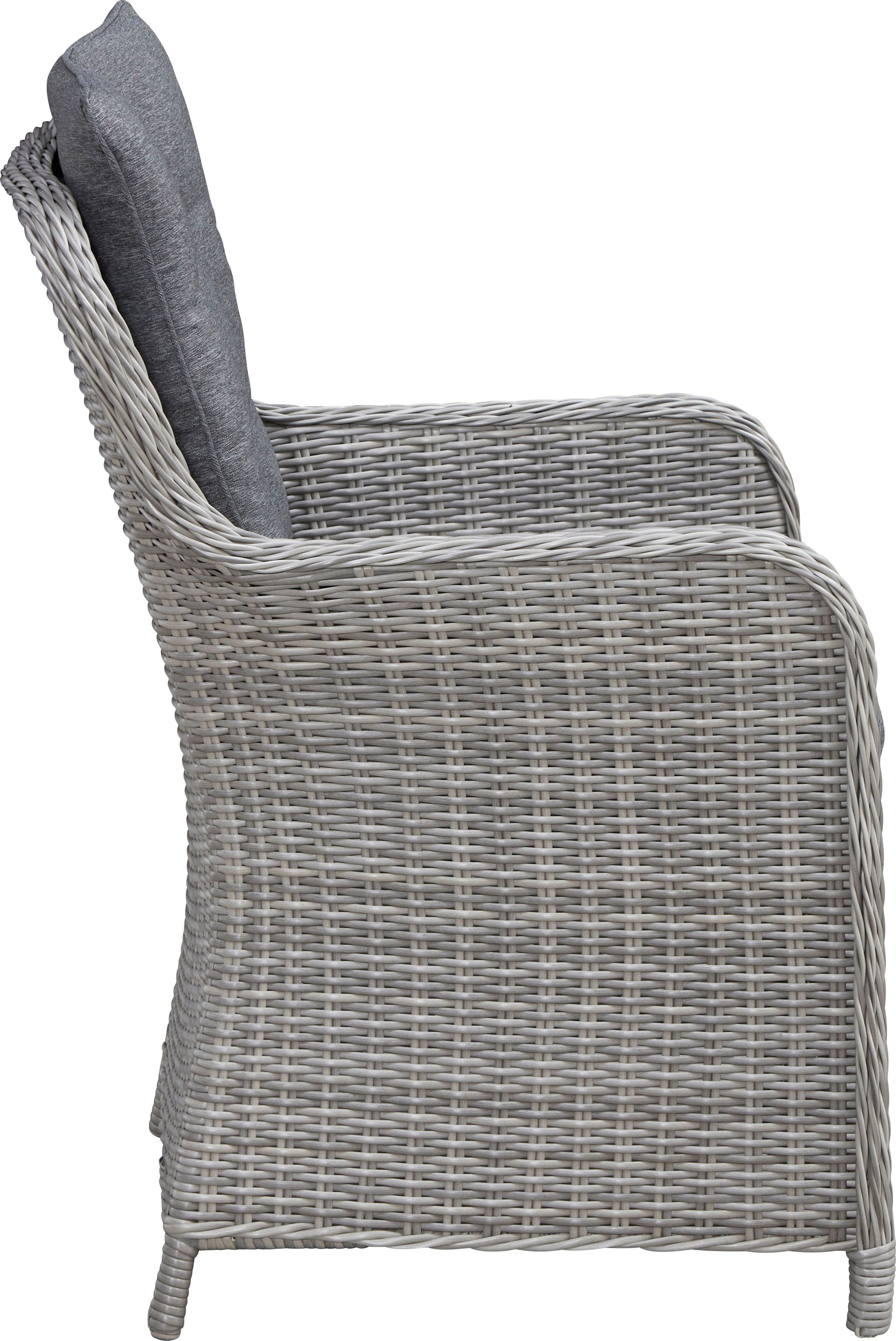 KONIFERA Garten-Essgruppe »»Menorca««, (Set, 25 tlg., 8x Sessel, 1x Tisch 230,8x100x75 cm, inkl. Auflagen, Alu, Polyrattan), Polyrattan, Aluminium, Tischplatte aus 5mm starkem Sicherheitsglas