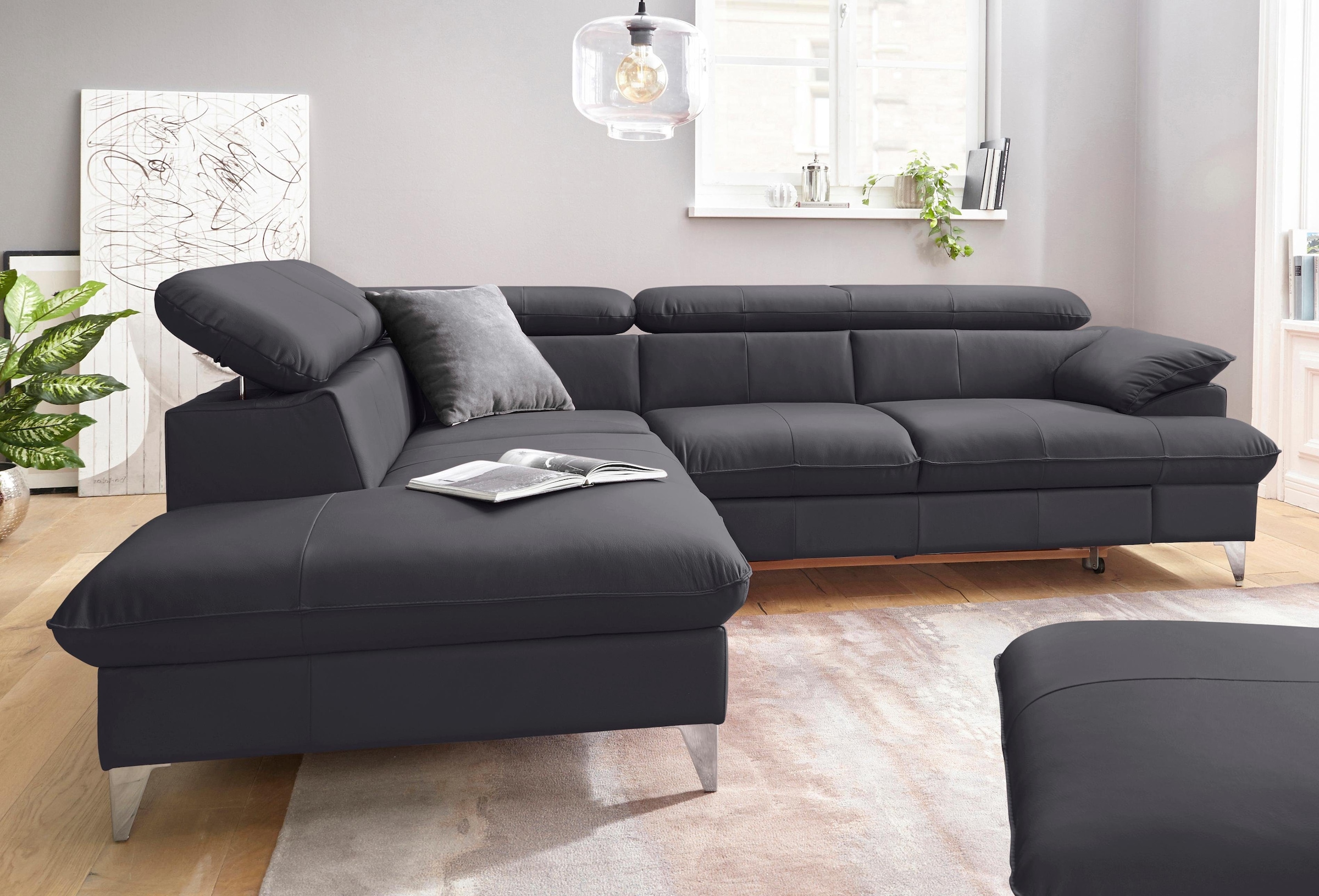 COTTA Polstergarnitur »Caluso L-Form«, Set bestehend aus: Ecksofa mit Kopft günstig online kaufen