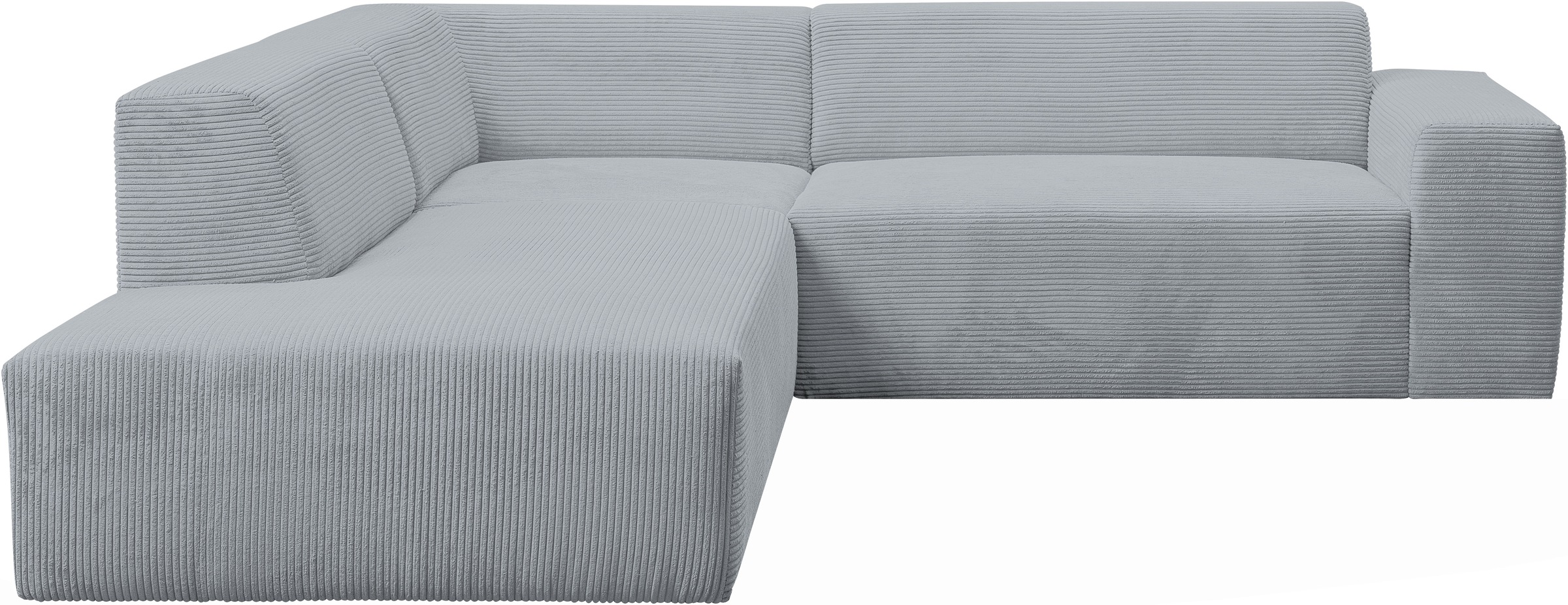 WERK2 Ecksofa »Zeus-M, tolles Sofa mit schönen Details, L-Form«, Curvy Trend Garnitur, urbane Optik, komfortable Wellenunterfederung