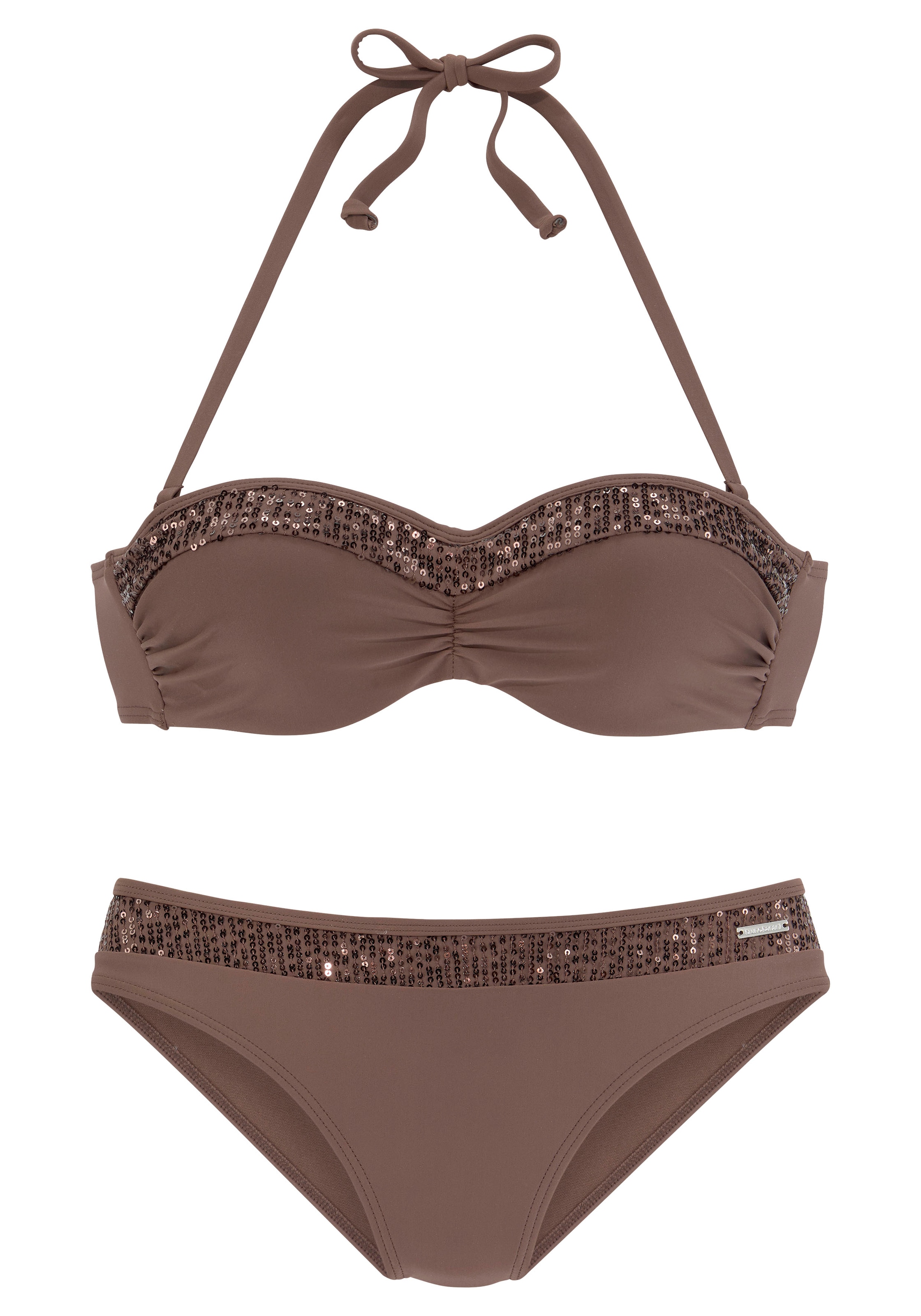 Bruno Banani Bügel-Bandeau-Bikini, mit Pailletten