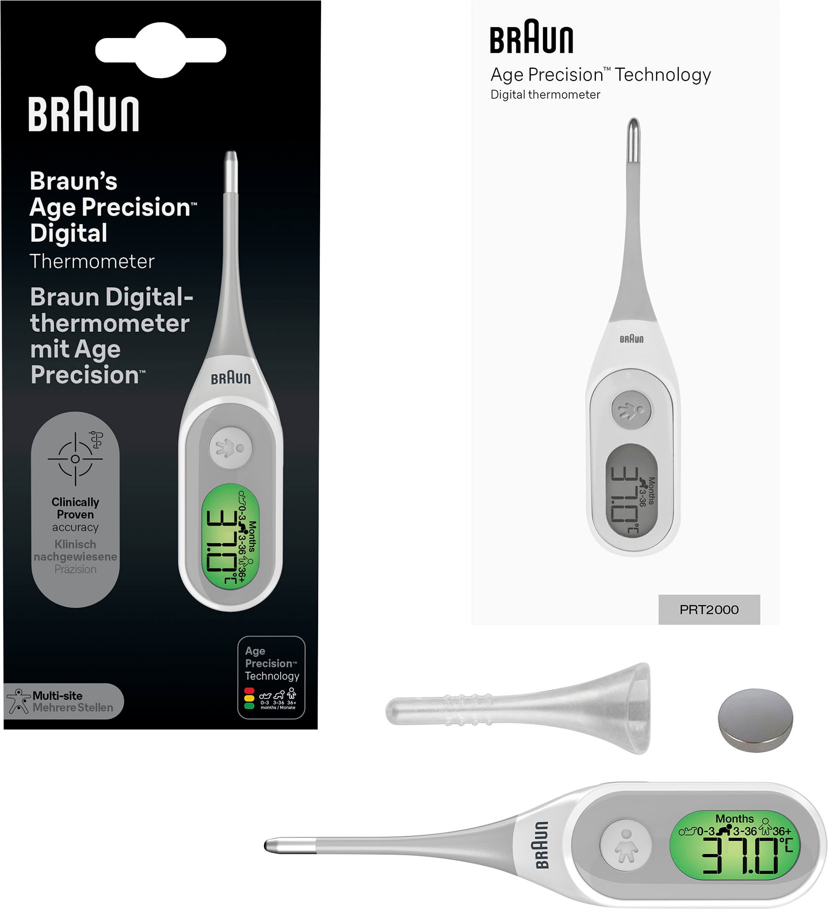 Braun Fieberthermometer »PRT2000 Digitalthermometer mit Age Precision®«