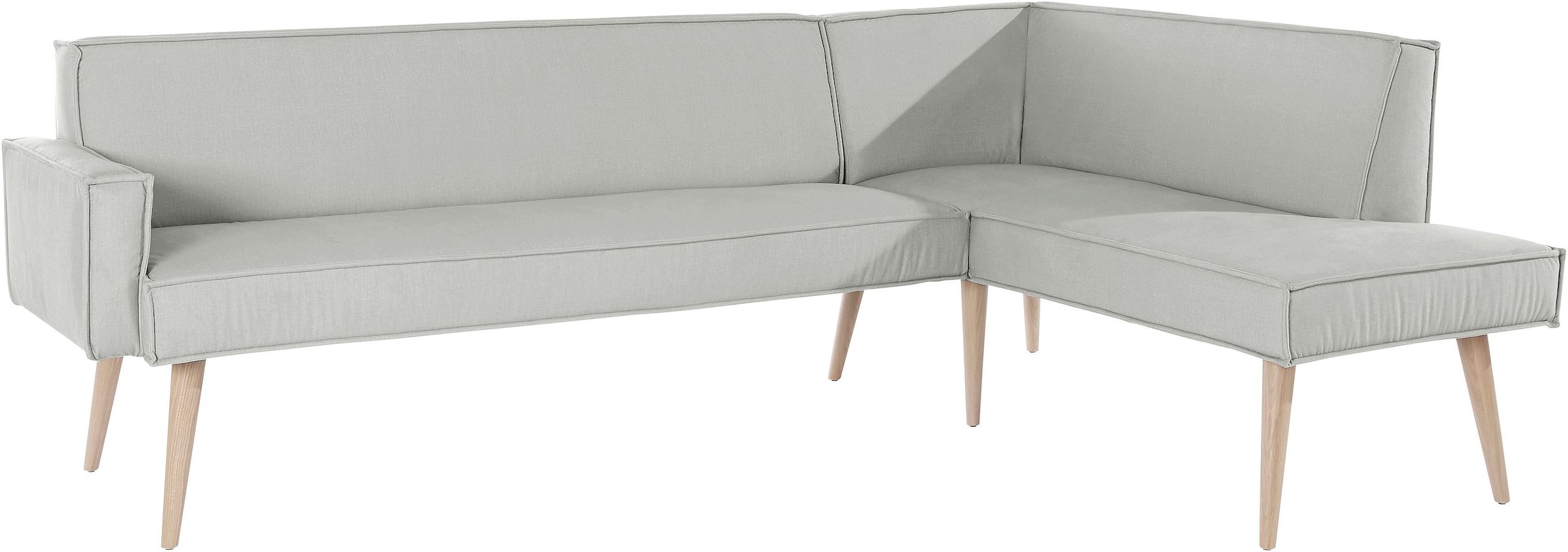 exxpo - sofa fashion Eckbank »Lungo, moderne Kedernaht, bequem und elegant, hoher Holzfuß«, hochwertige Detailverarbeitung, frei im Raum stellbar