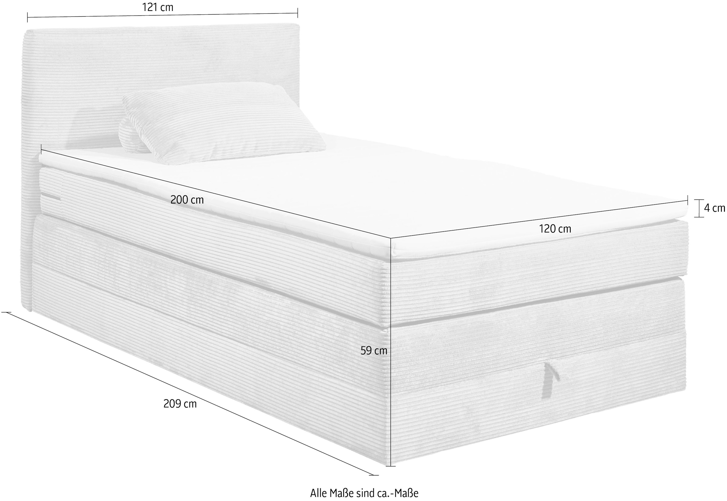 ED EXCITING DESIGN Boxspringbett »Luzern«, inkl. Bettkasten